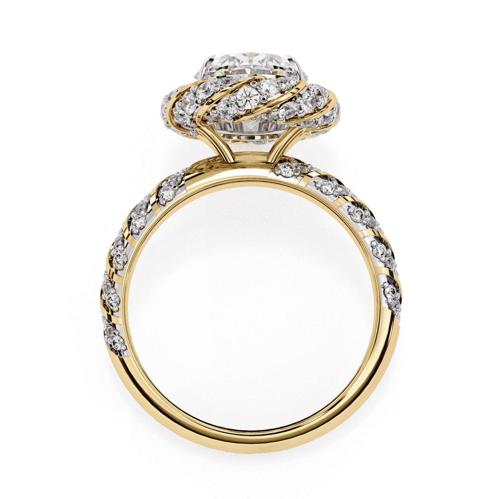3.25 Carat Oval Halo Solitaire Ring in Moissanite | House of Estara