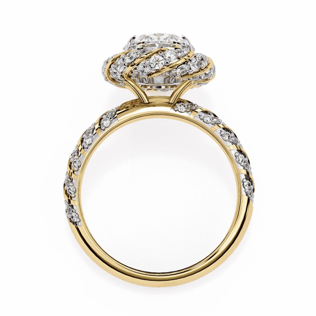3.25 Carat Oval Halo Solitaire Ring in Moissanite | House of Estara