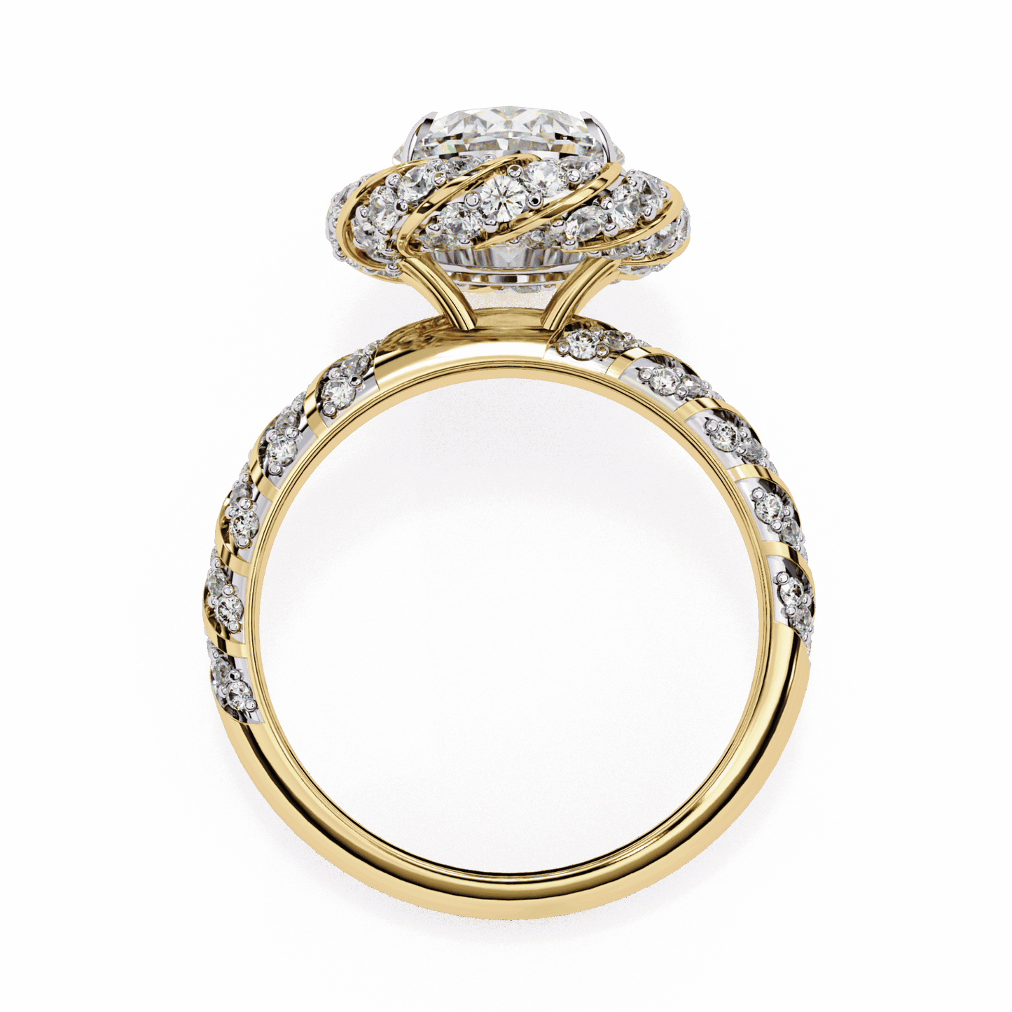 3.25 Carat Oval Halo Solitaire Ring in Moissanite | House of Estara