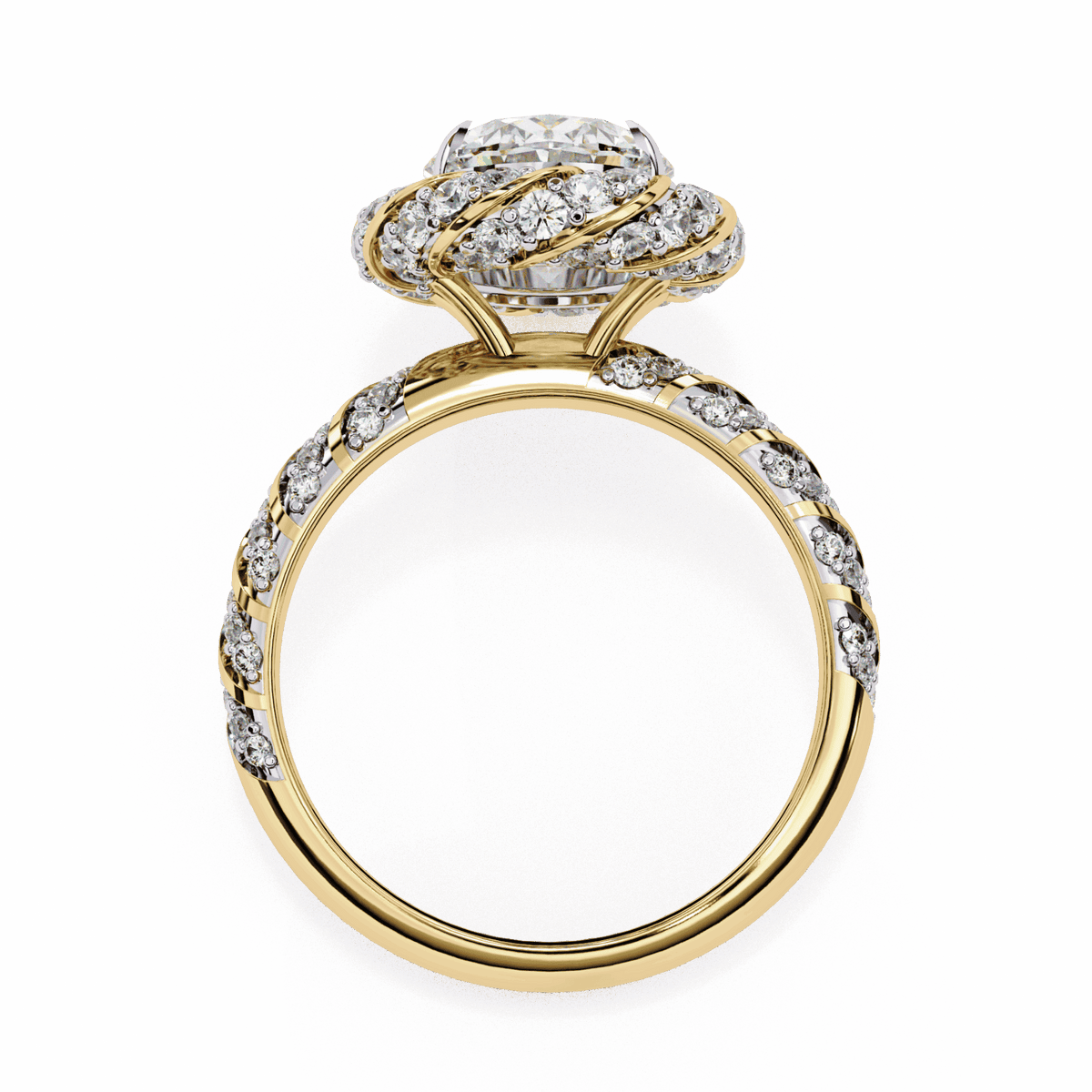 3.25 Carat Oval Halo Solitaire Ring in Moissanite | House of Estara