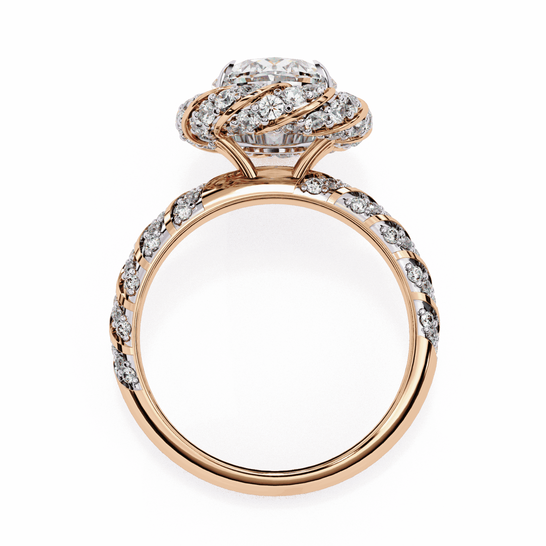 3.25 Carat Oval Halo Solitaire Ring in Moissanite | House of Estara