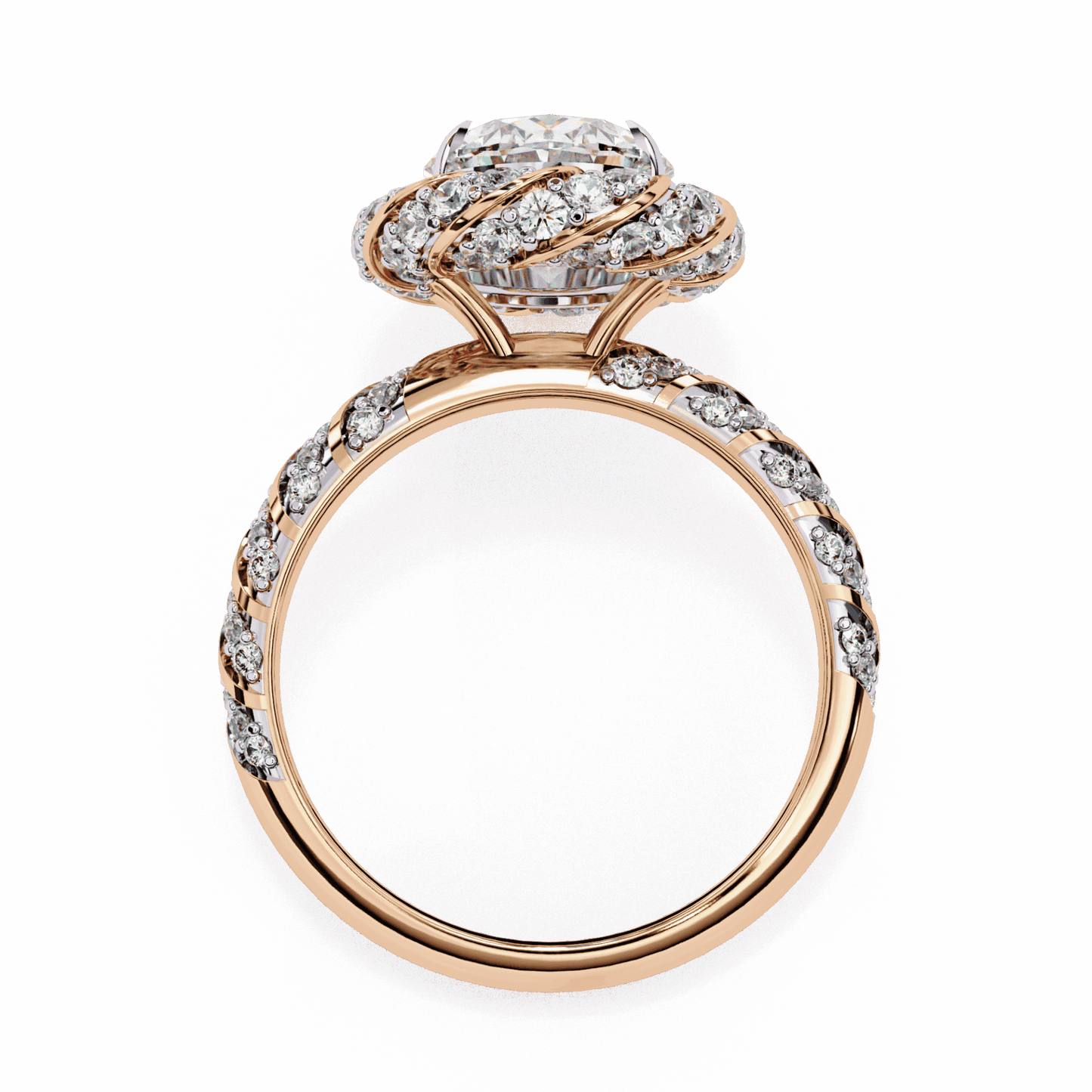 3.25 Carat Oval Halo Solitaire Ring in Moissanite | House of Estara