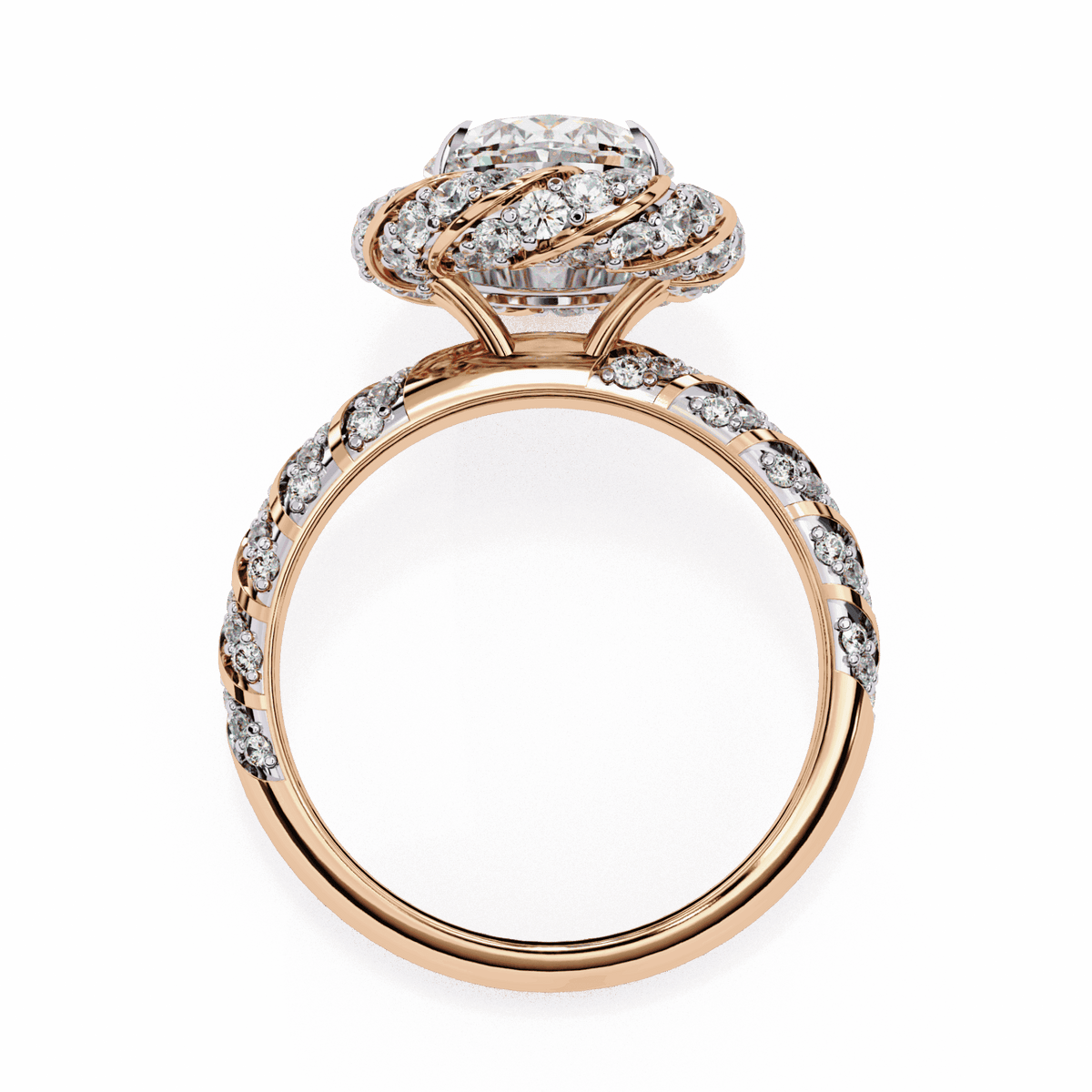 3.25 Carat Oval Halo Solitaire Ring in Moissanite | House of Estara
