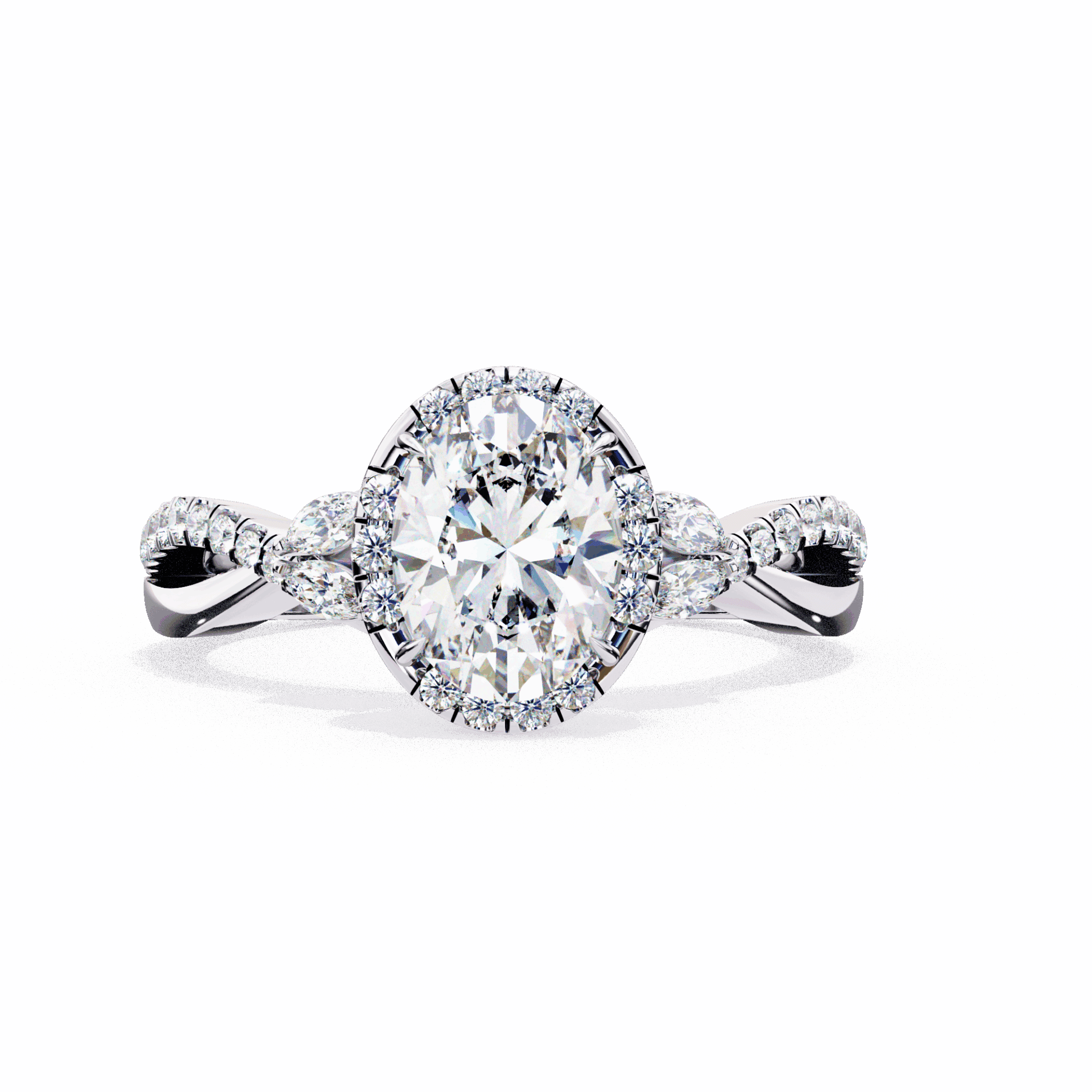 1 Carat Oval Halo Solitaire Ring in Moissanite | House of Estara