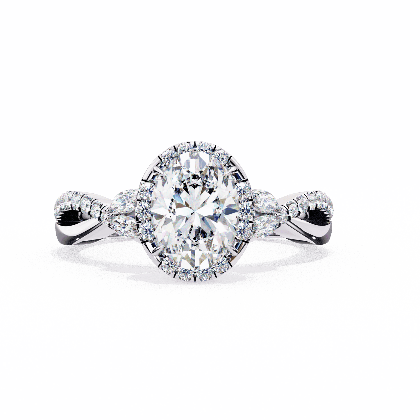 1 Carat Oval Halo Solitaire Ring in Moissanite | House of Estara