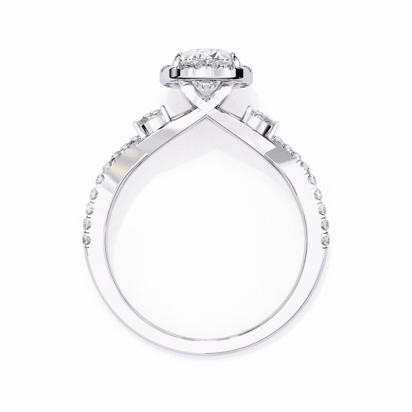 1 Carat Oval Halo Solitaire Ring in Moissanite | House of Estara