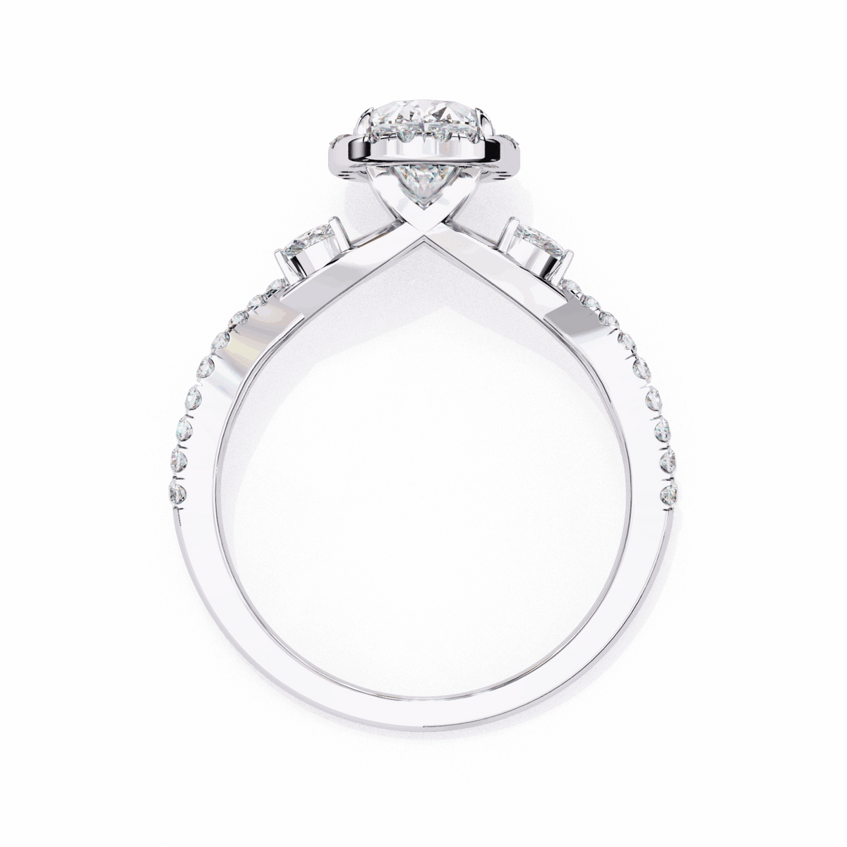 1 Carat Oval Halo Solitaire Ring in Moissanite | House of Estara