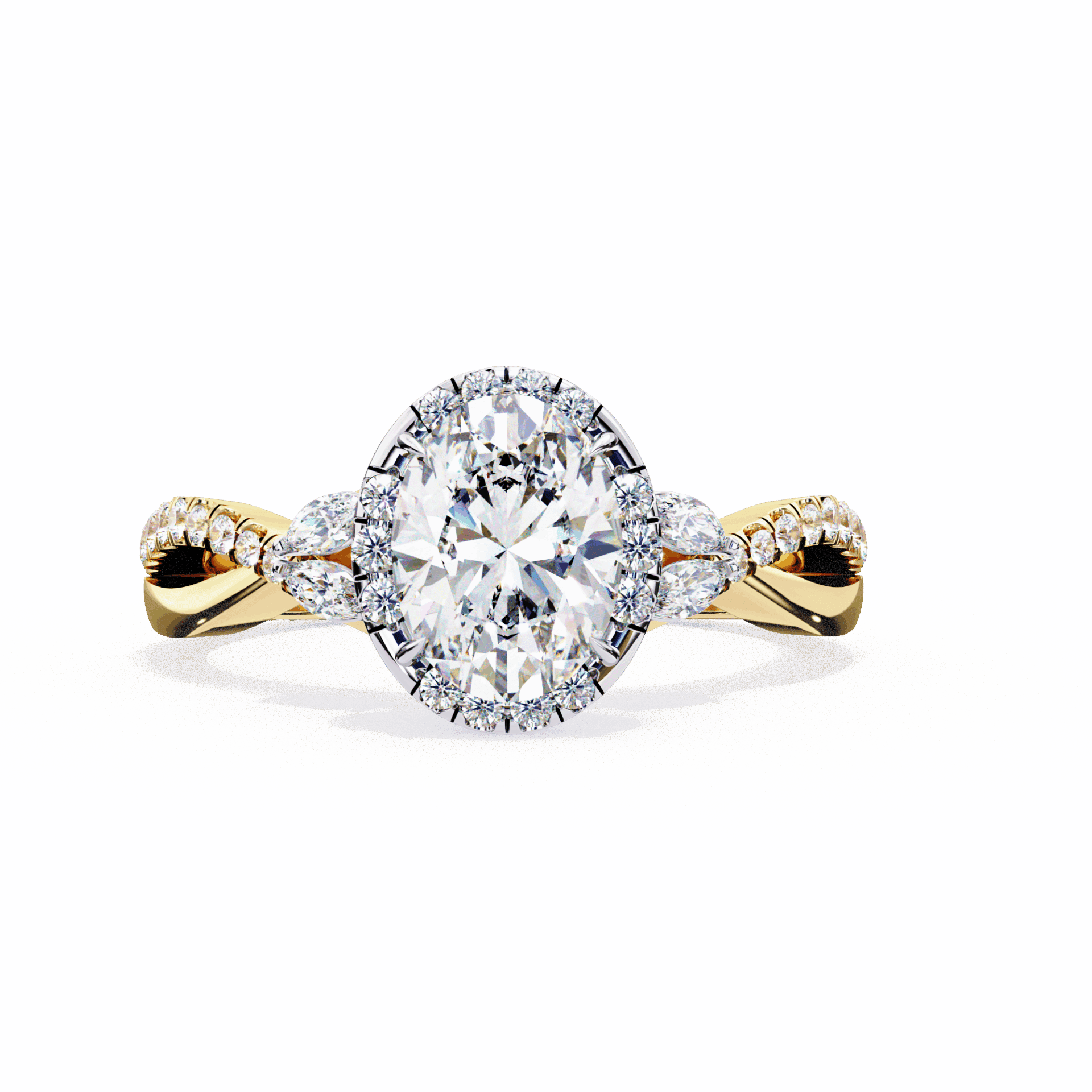 1 Carat Oval Halo Solitaire Ring in Moissanite | House of Estara