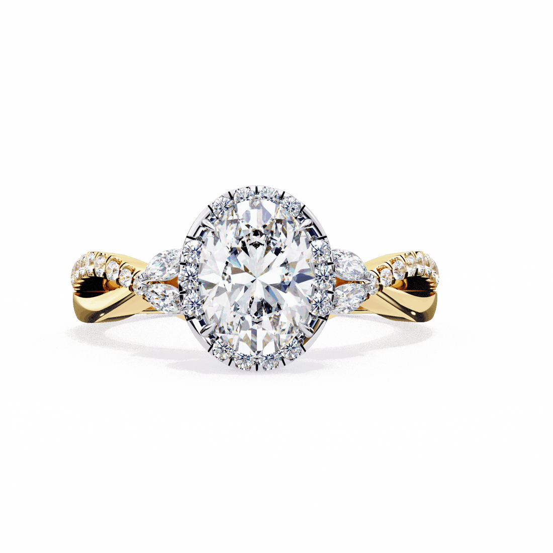 1 Carat Oval Halo Solitaire Ring in Moissanite | House of Estara