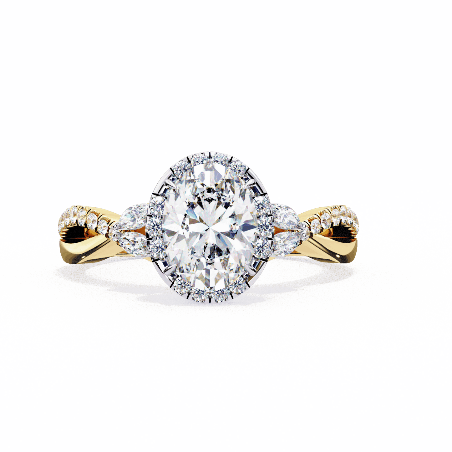 1 Carat Oval Halo Solitaire Ring in Moissanite | House of Estara