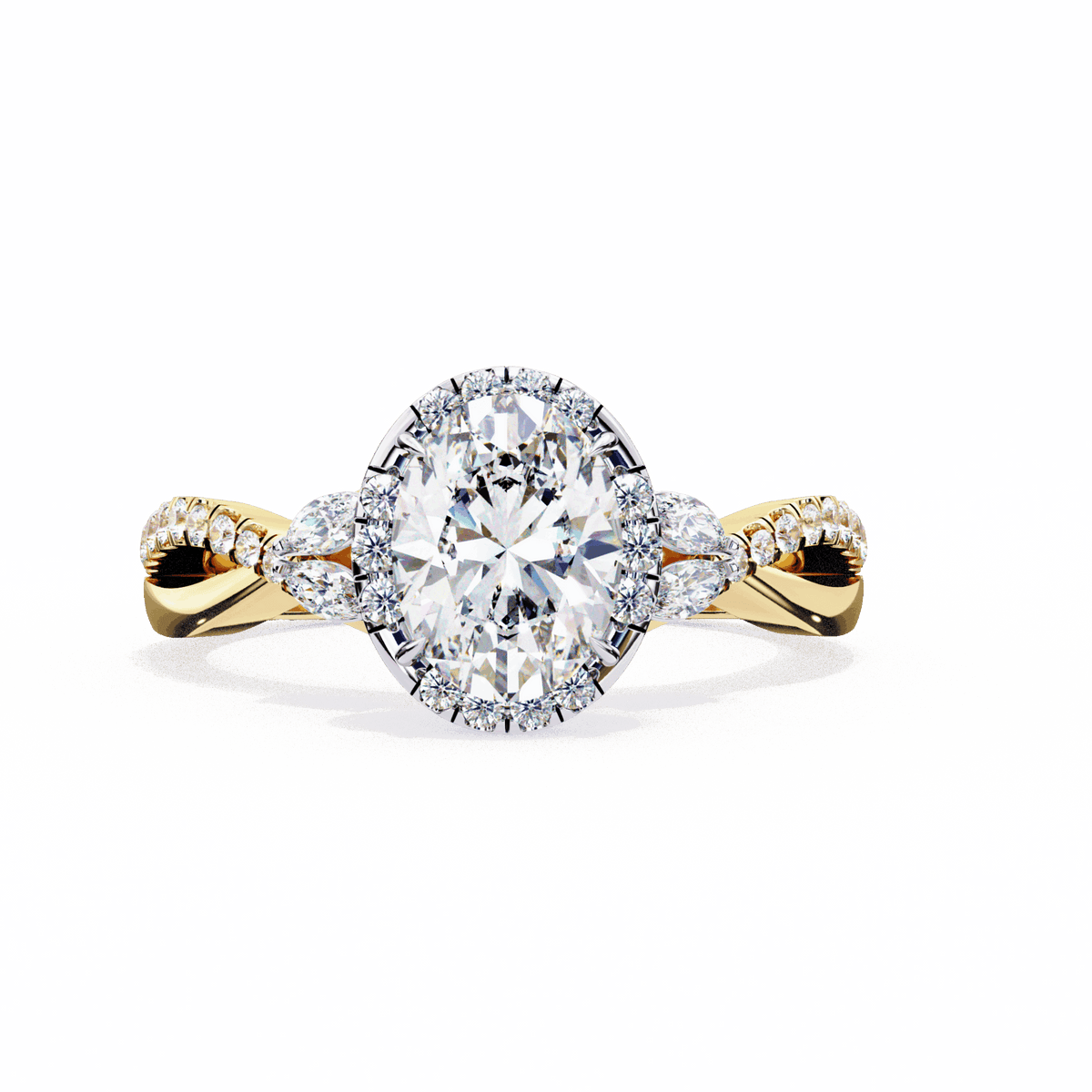 1 Carat Oval Halo Solitaire Ring in Moissanite | House of Estara