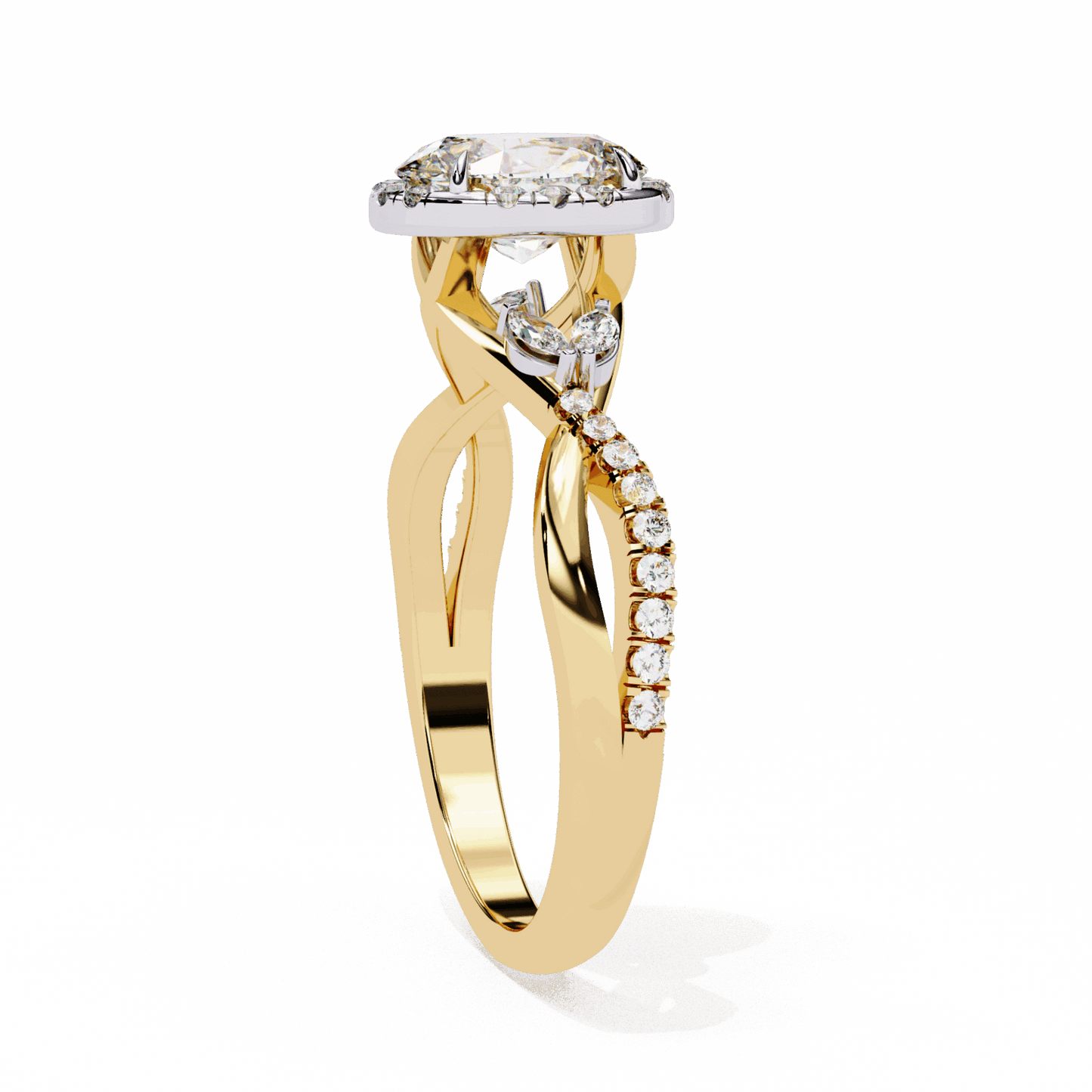1 Carat Oval Halo Solitaire Ring in Moissanite | House of Estara