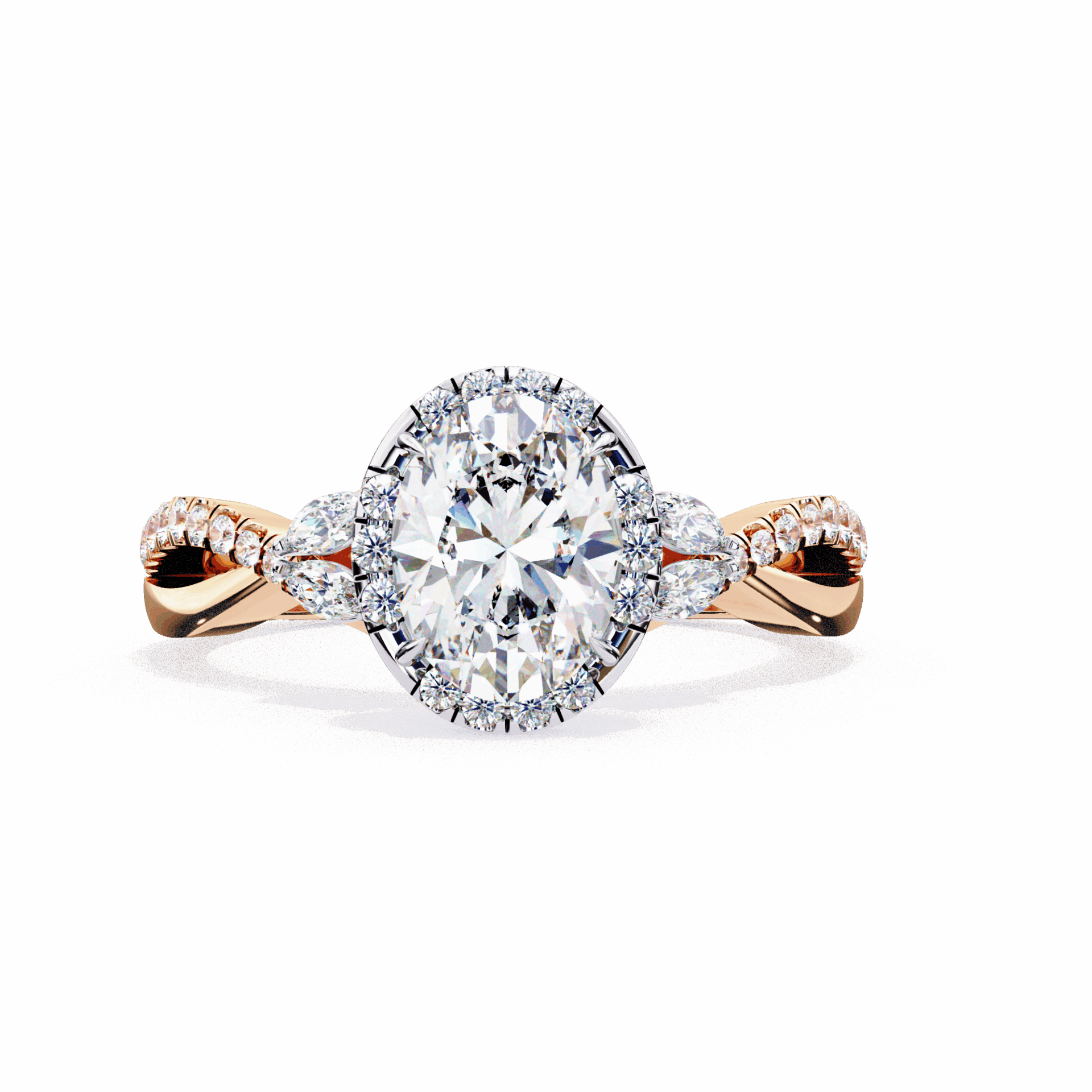 1 Carat Oval Halo Solitaire Ring in Moissanite | House of Estara
