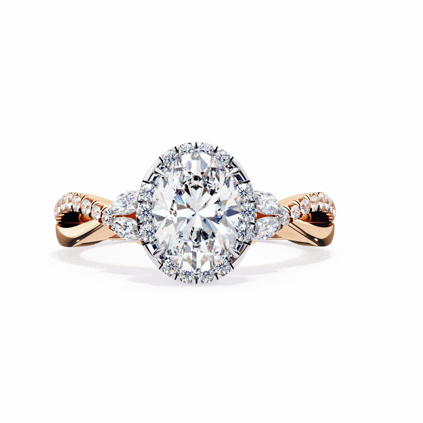 1 Carat Oval Halo Solitaire Ring in Moissanite | House of Estara