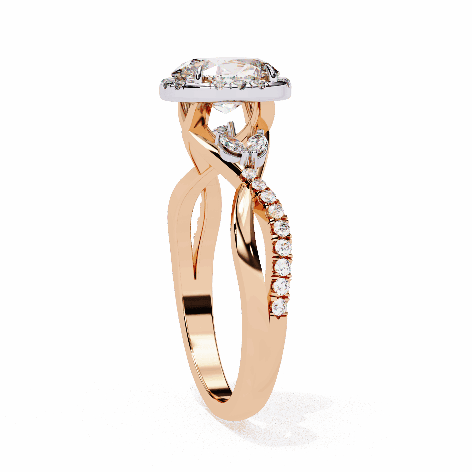 1 Carat Oval Halo Solitaire Ring in Moissanite | House of Estara
