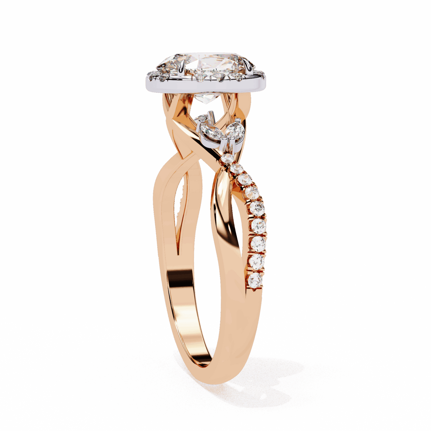 1 Carat Oval Halo Solitaire Ring in Moissanite | House of Estara