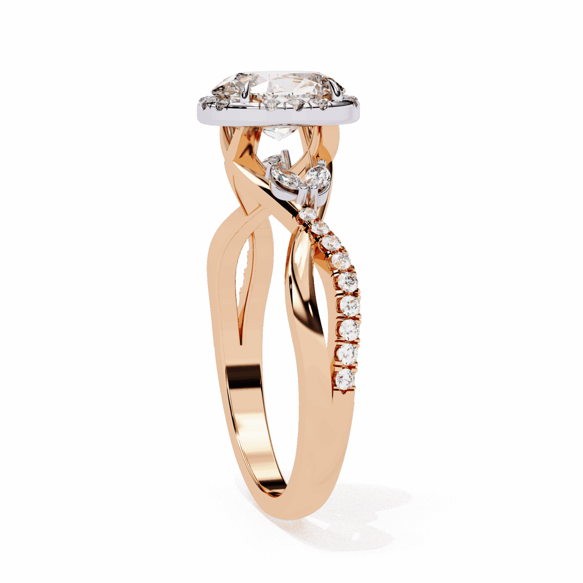 1 Carat Oval Halo Solitaire Ring in Moissanite | House of Estara
