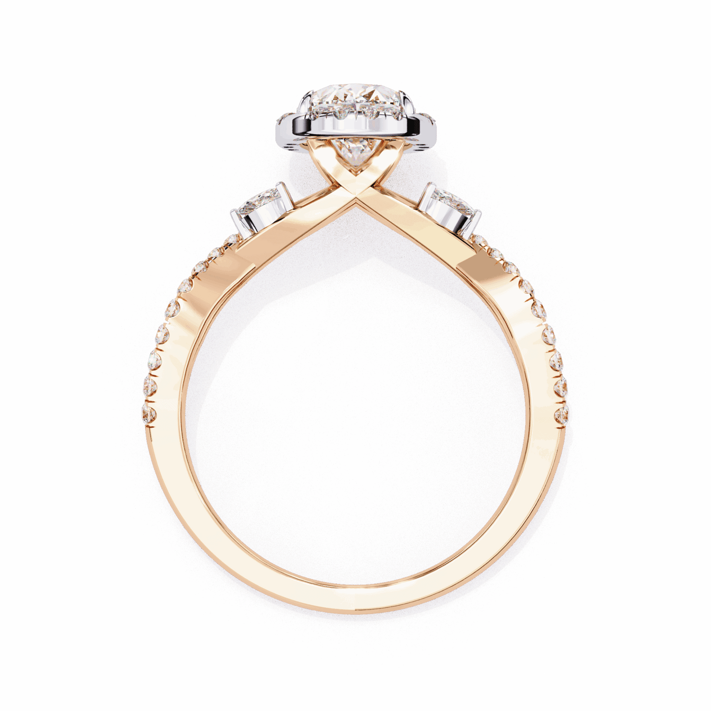 1 Carat Oval Halo Solitaire Ring in Moissanite | House of Estara