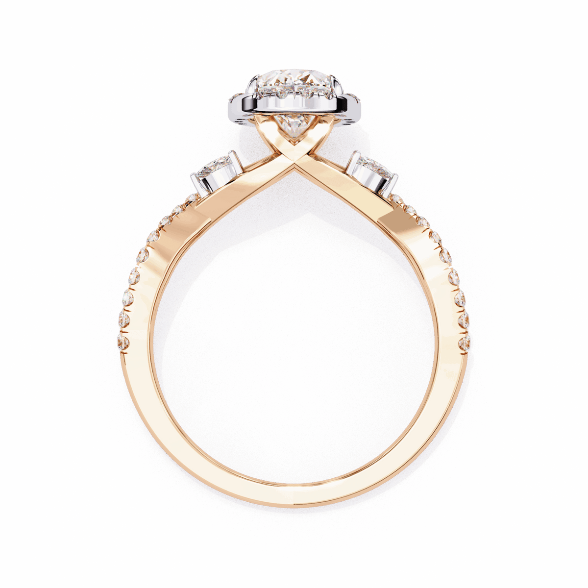 1 Carat Oval Halo Solitaire Ring in Moissanite | House of Estara