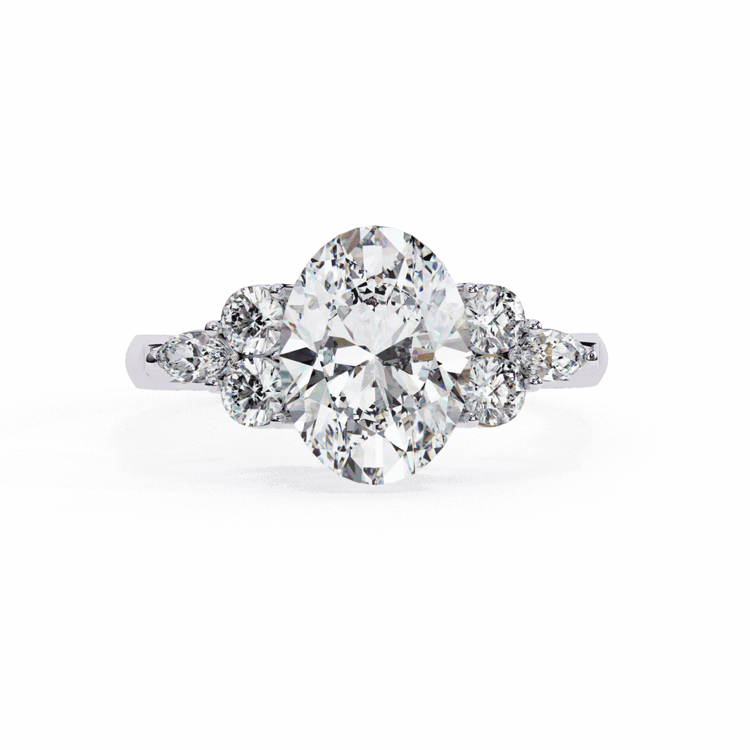2.5 Carat Oval Bezel Setting Solitaire Ring in Moissanite | House of Estara