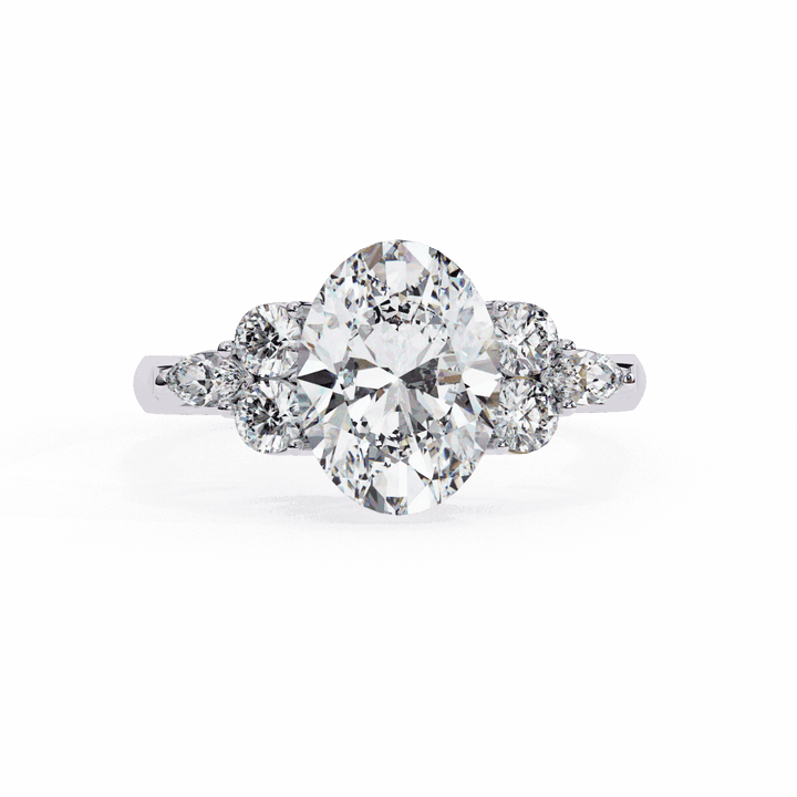 2.5 Carat Oval Bezel Setting Solitaire Ring in Moissanite | House of Estara