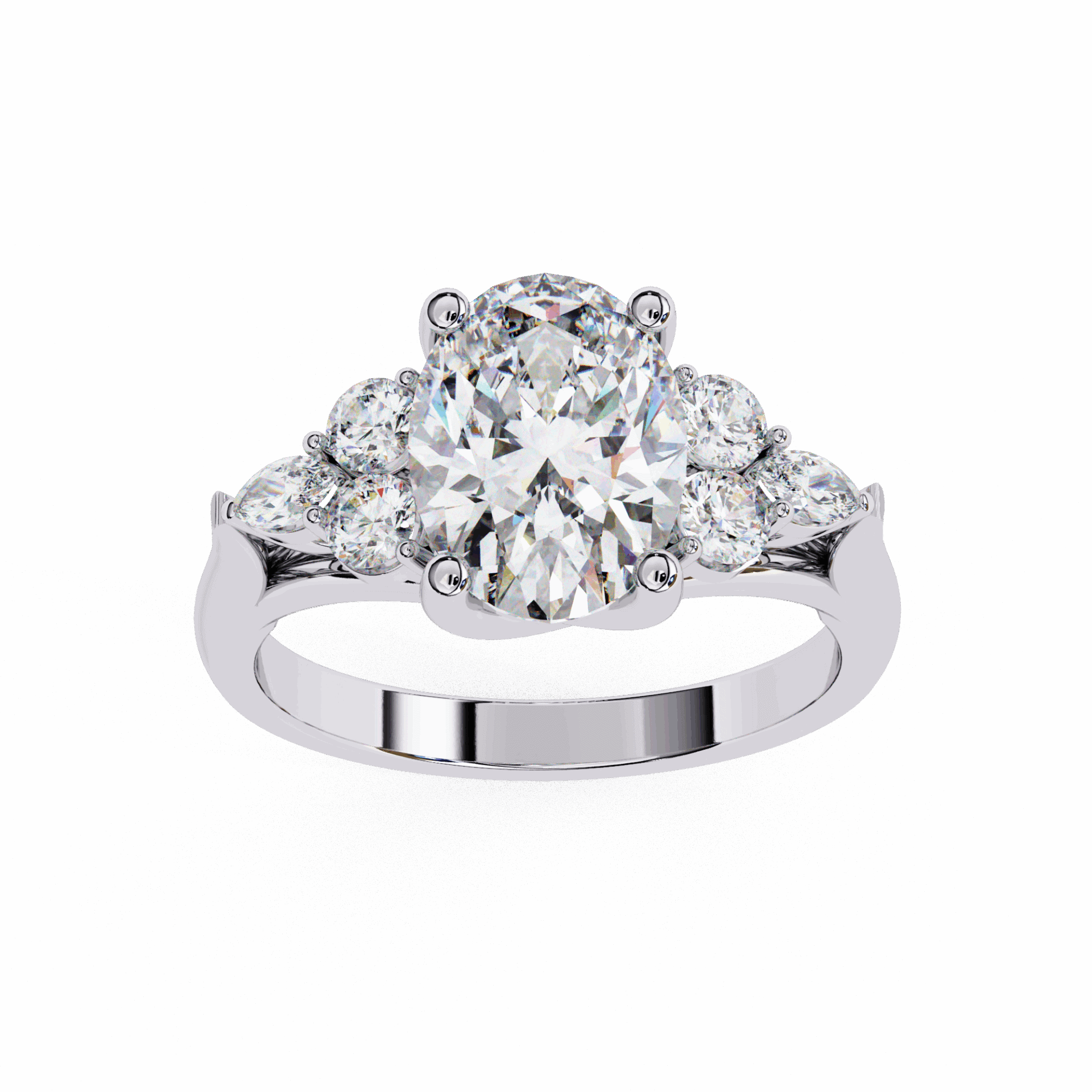 2.5 Carat Oval Bezel Setting Solitaire Ring in Moissanite | House of Estara