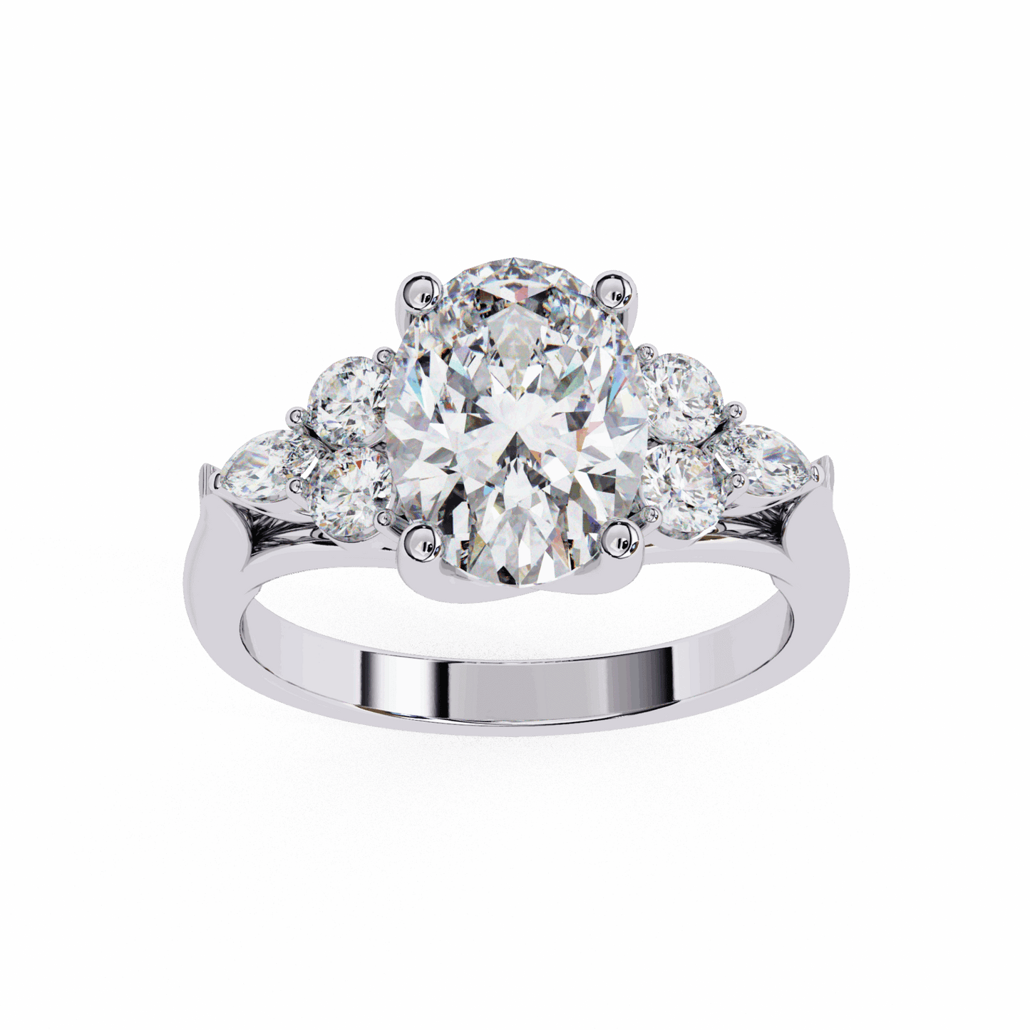2.5 Carat Oval Bezel Setting Solitaire Ring in Moissanite | House of Estara