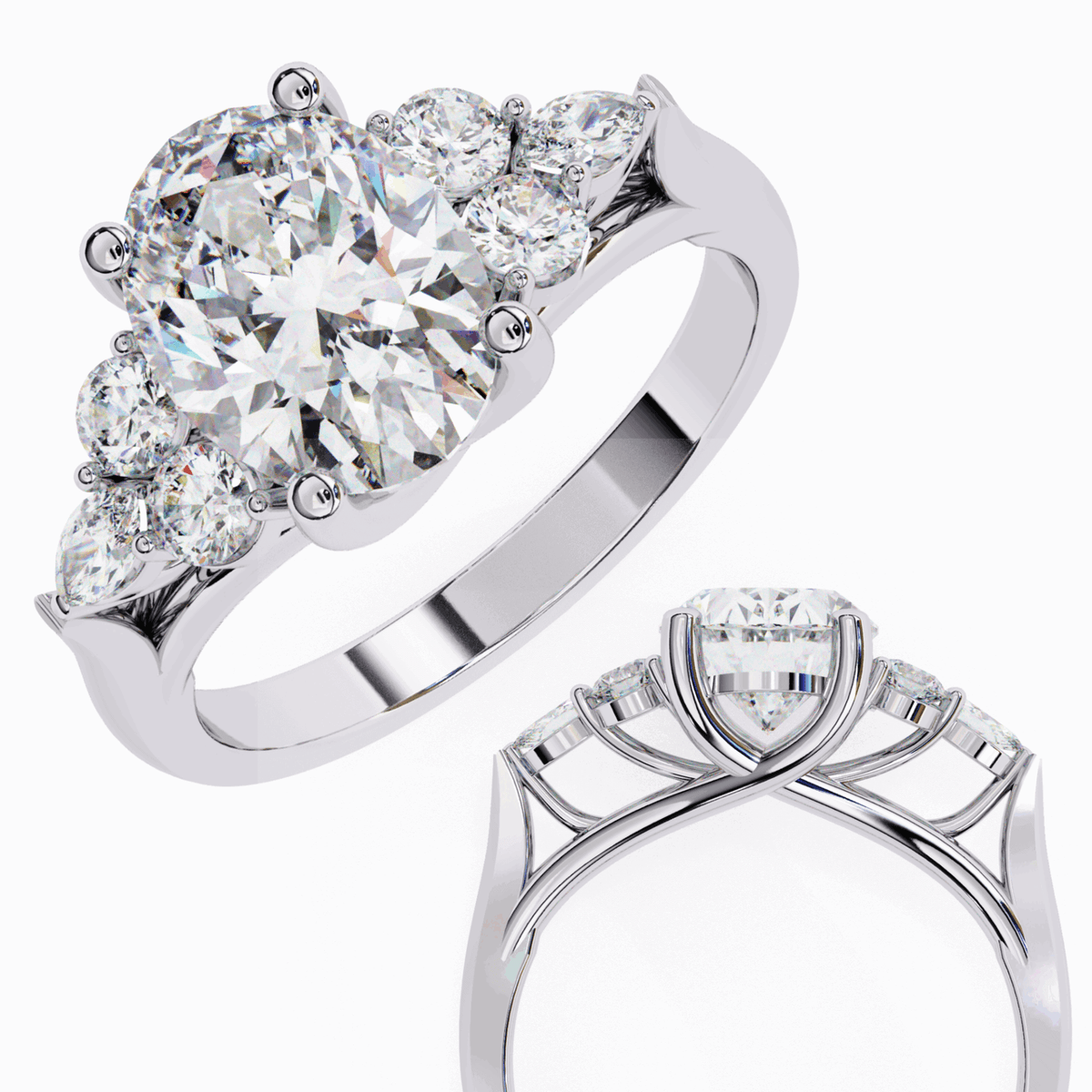 2.5 Carat Oval Bezel Setting Solitaire Ring in Moissanite | House of Estara