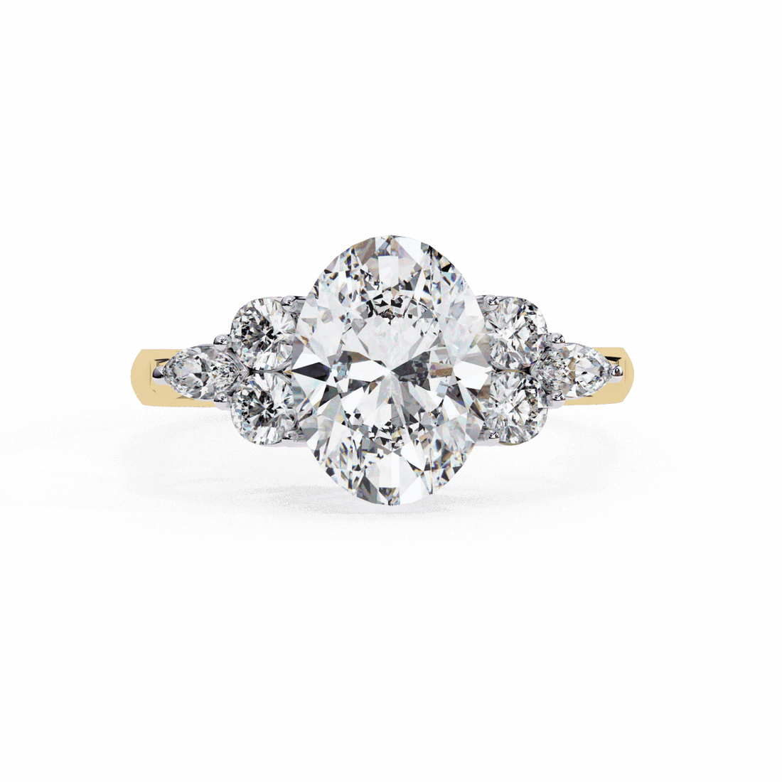 2.5 Carat Oval Bezel Setting Solitaire Ring in Moissanite | House of Estara
