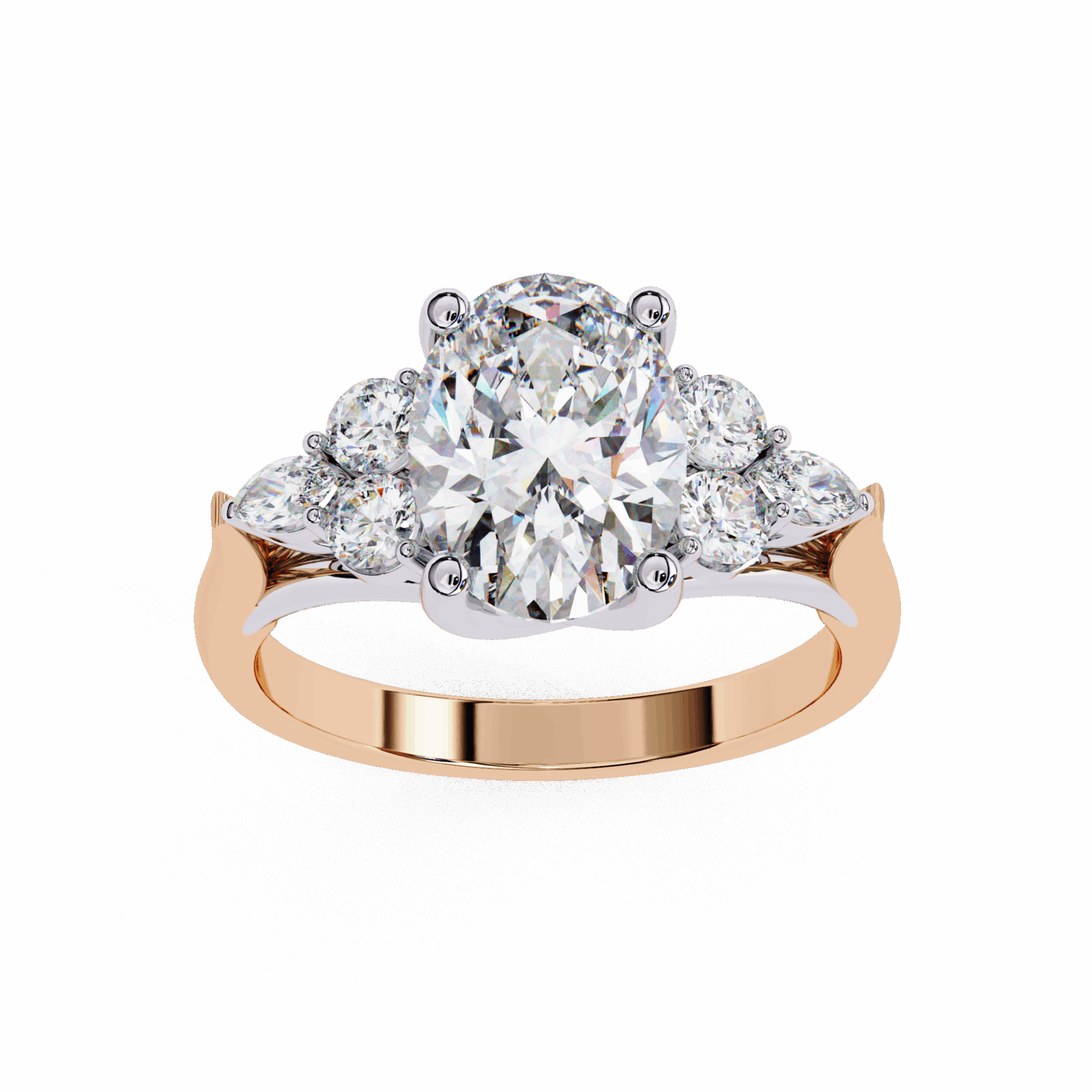 2.5 Carat Oval Bezel Setting Solitaire Ring in Moissanite | House of Estara