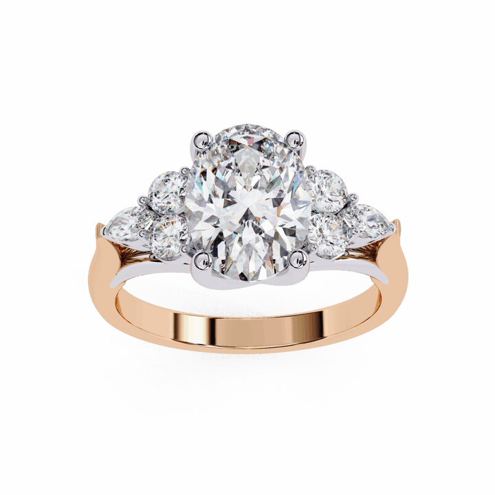 2.5 Carat Oval Bezel Setting Solitaire Ring in Moissanite | House of Estara