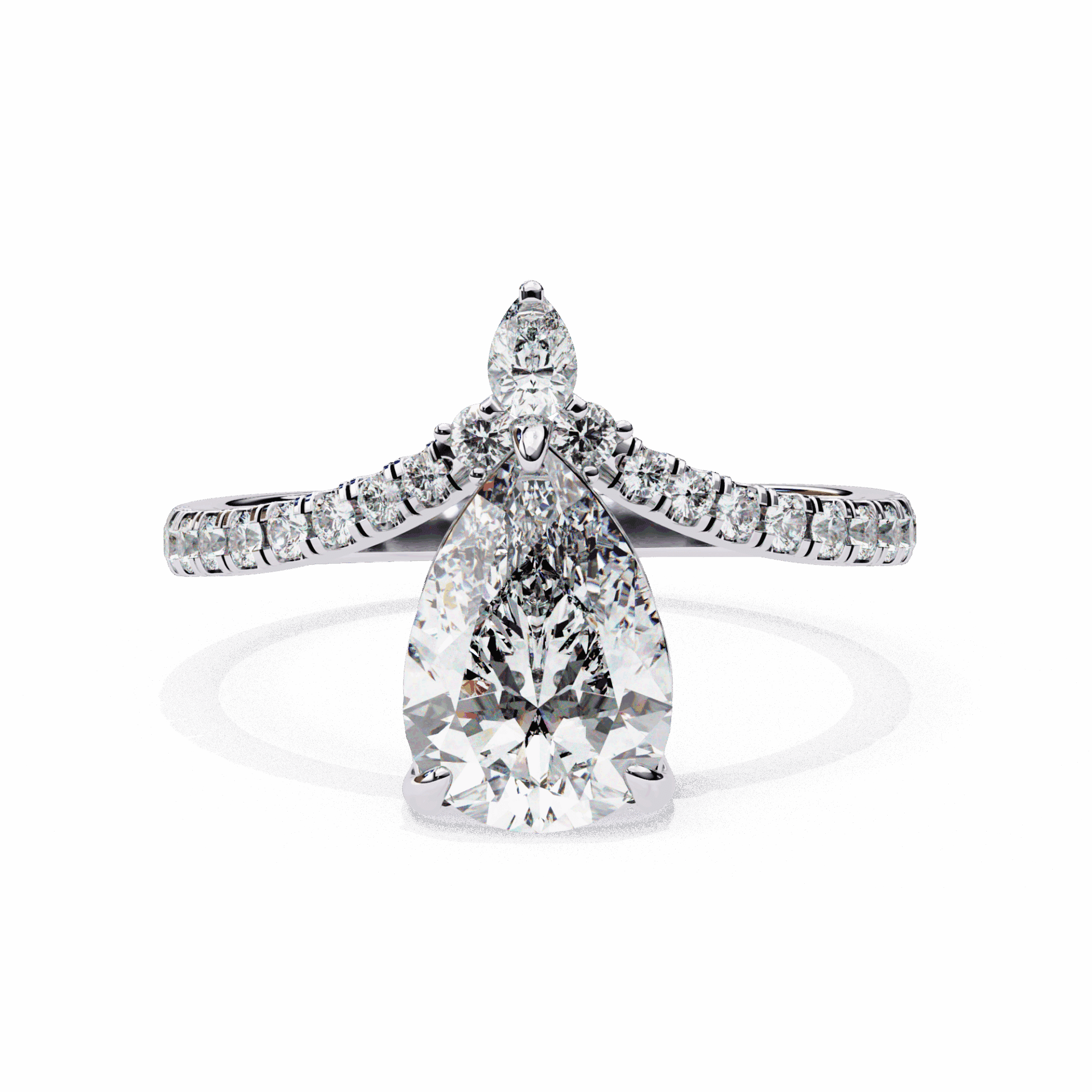 1.75 Carat Pear Bezel Setting Solitaire Ring in Moissanite | House of Estara