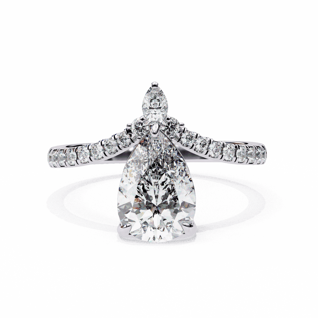 1.75 Carat Pear Bezel Setting Solitaire Ring in Moissanite | House of Estara