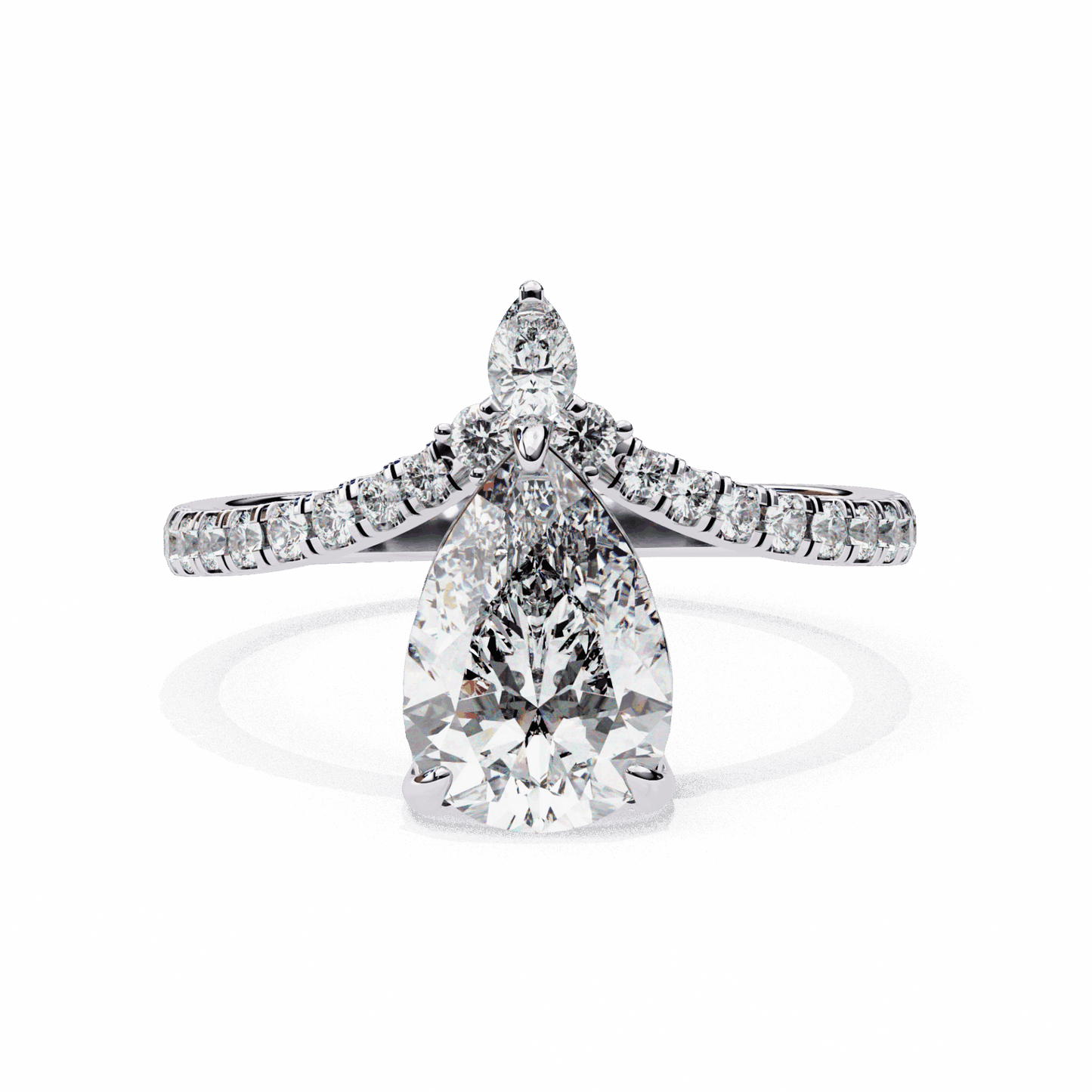 1.75 Carat Pear Bezel Setting Solitaire Ring in Moissanite | House of Estara