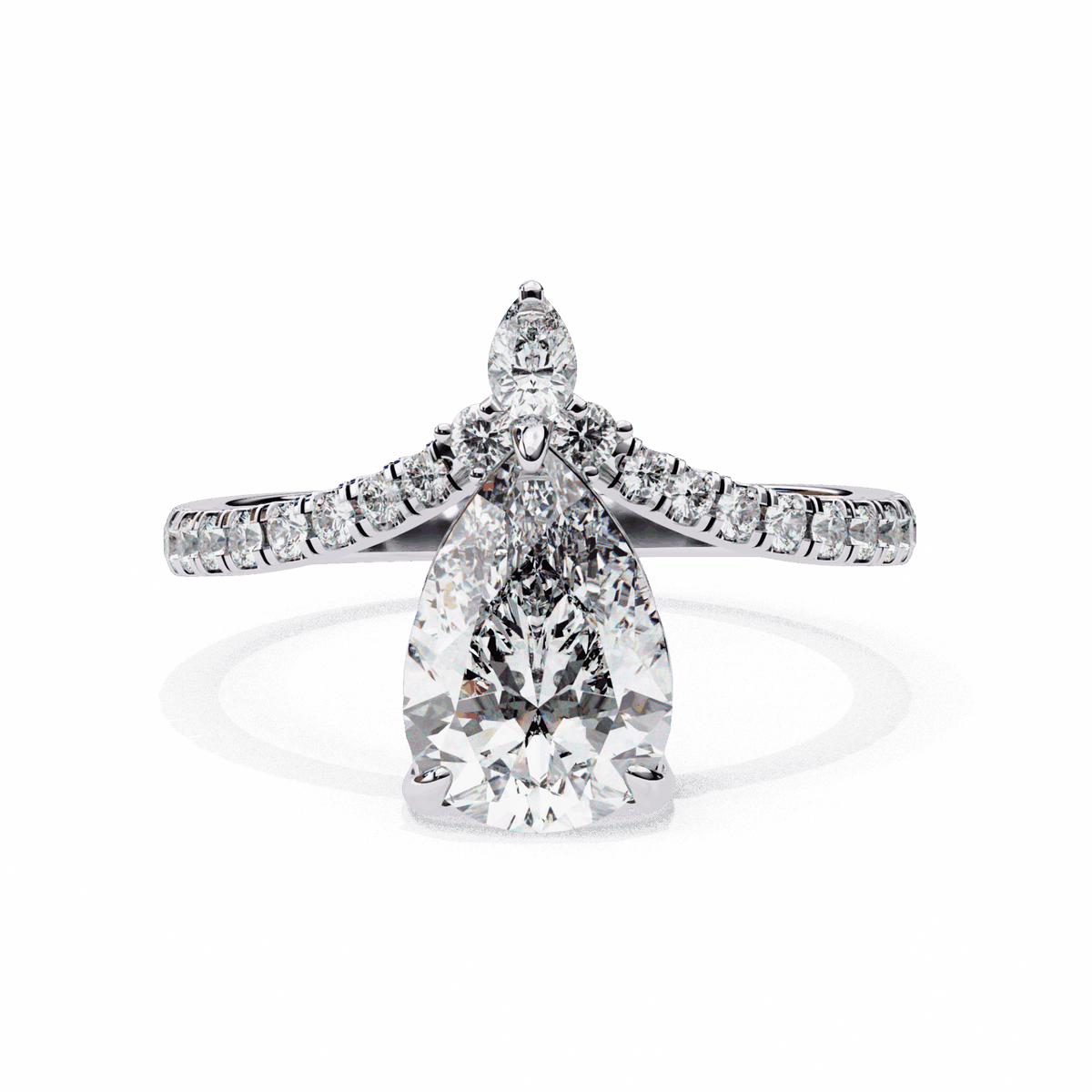 1.75 Carat Pear Bezel Setting Solitaire Ring in Moissanite | House of Estara