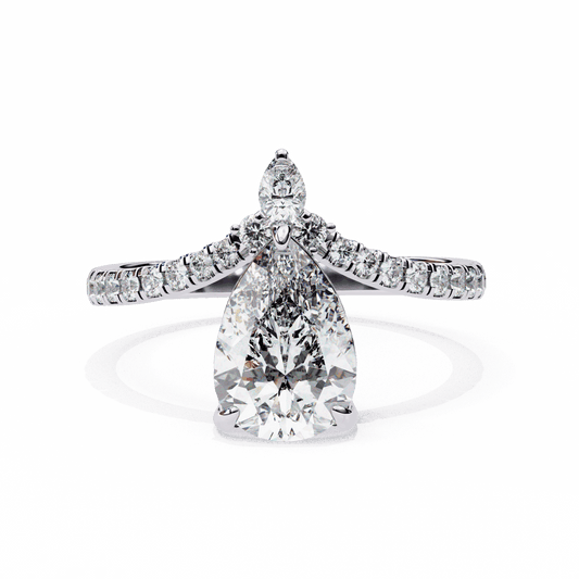 1.75 Carat Pear Bezel Setting Solitaire Ring in Moissanite | House of Estara