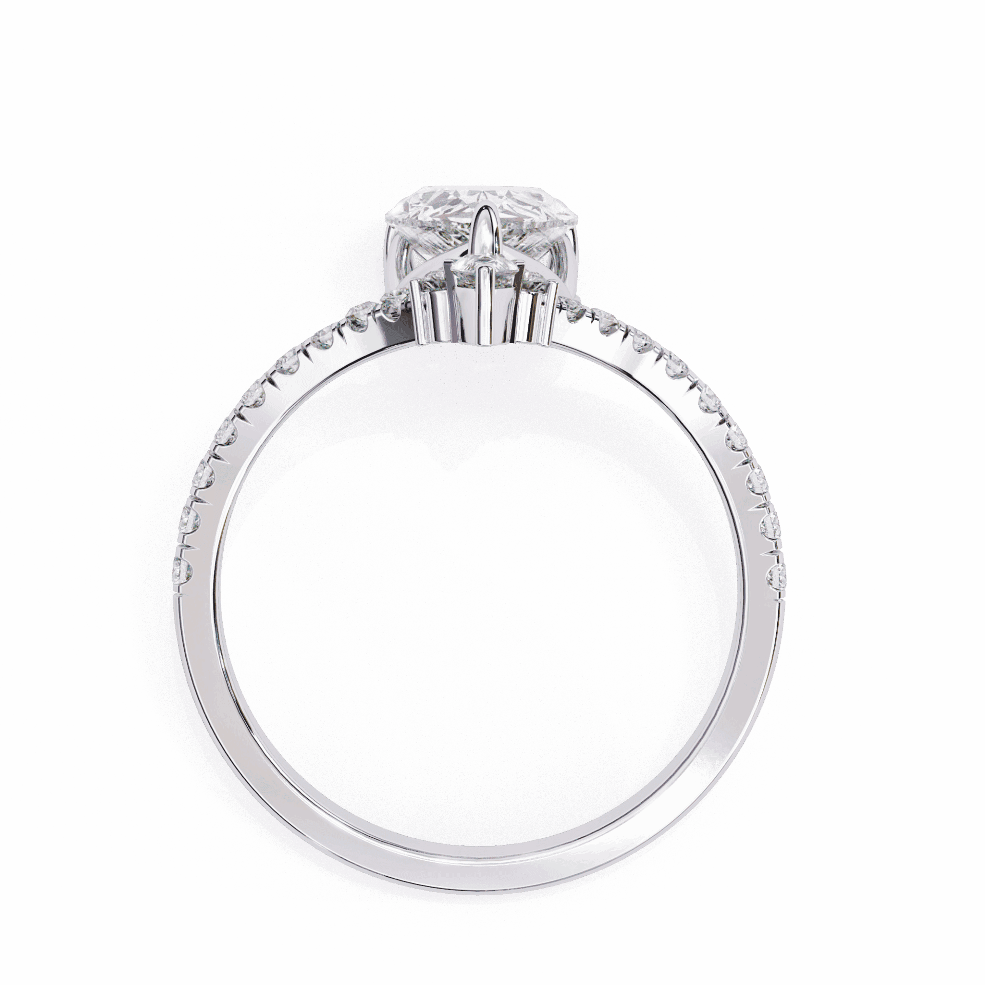 1.75 Carat Pear Bezel Setting Solitaire Ring in Moissanite | House of Estara