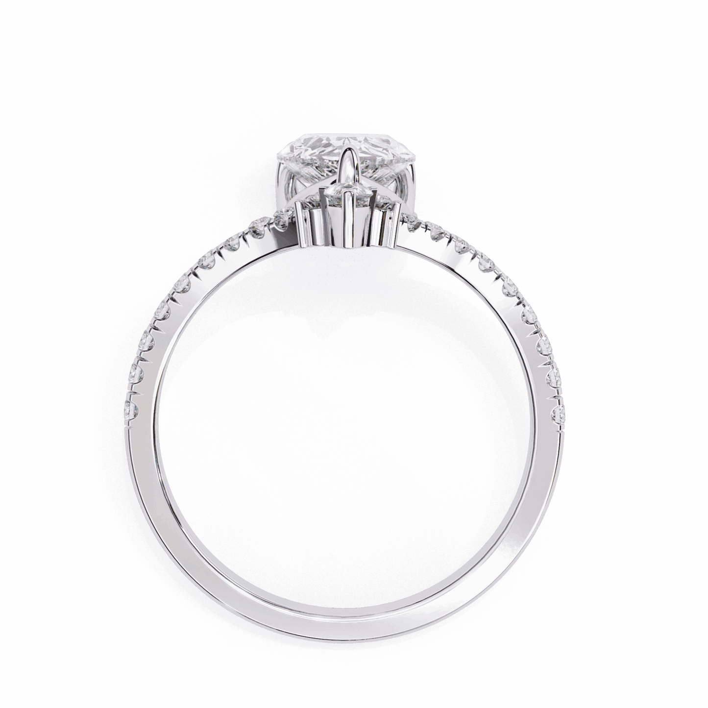 1.75 Carat Pear Bezel Setting Solitaire Ring in Moissanite | House of Estara