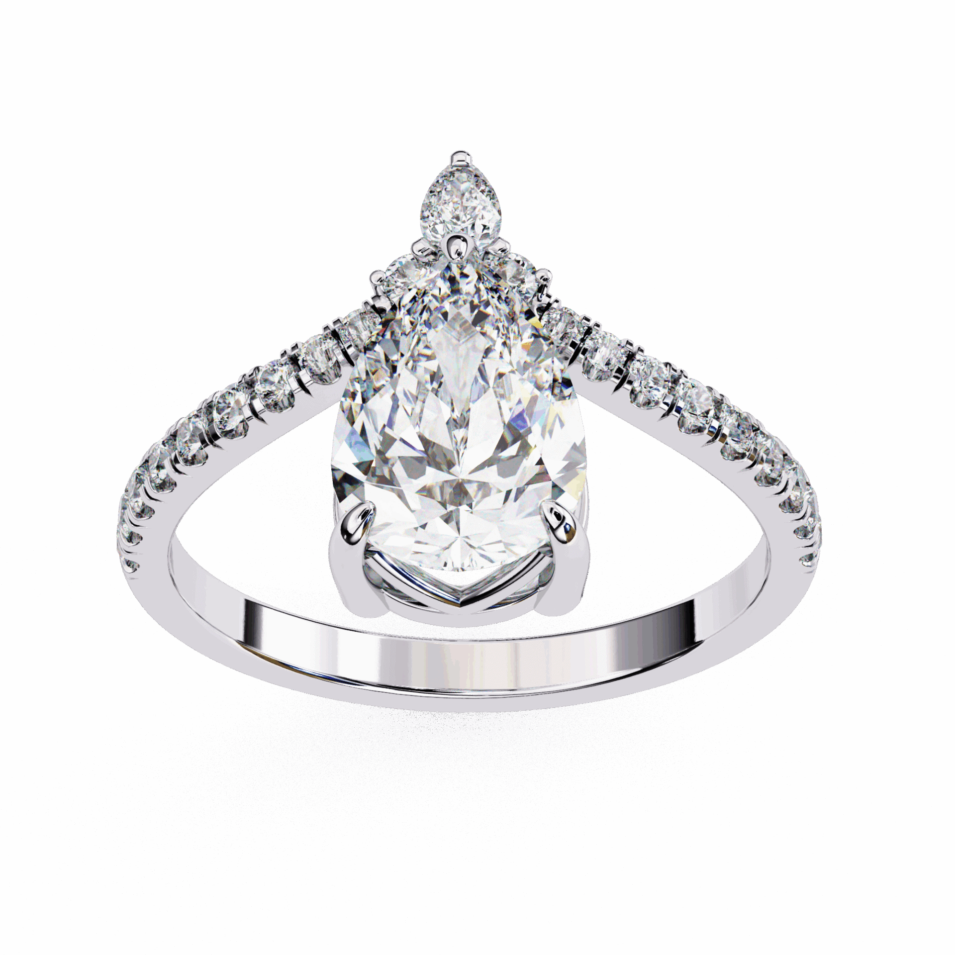 1.75 Carat Pear Bezel Setting Solitaire Ring in Moissanite | House of Estara