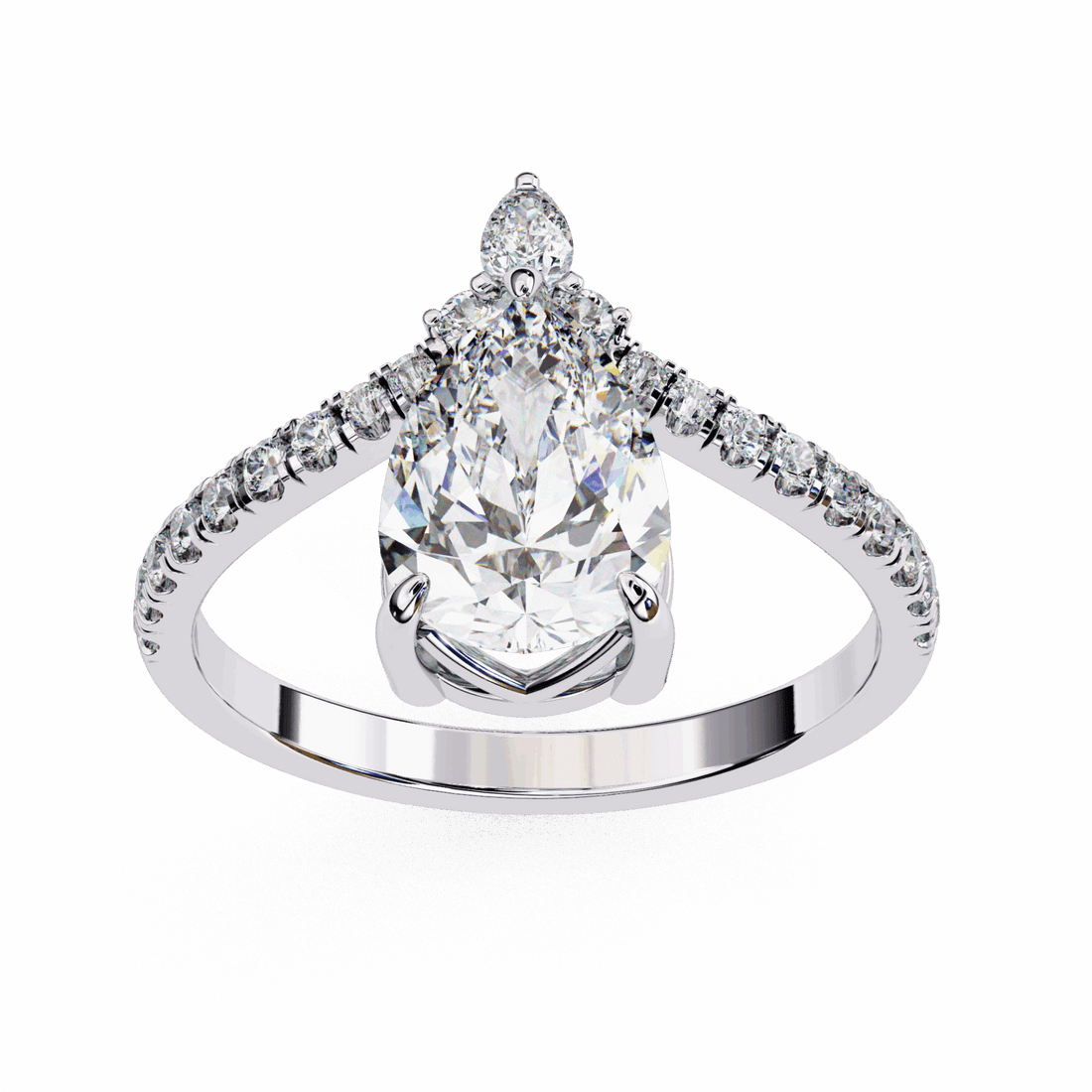 1.75 Carat Pear Bezel Setting Solitaire Ring in Moissanite | House of Estara