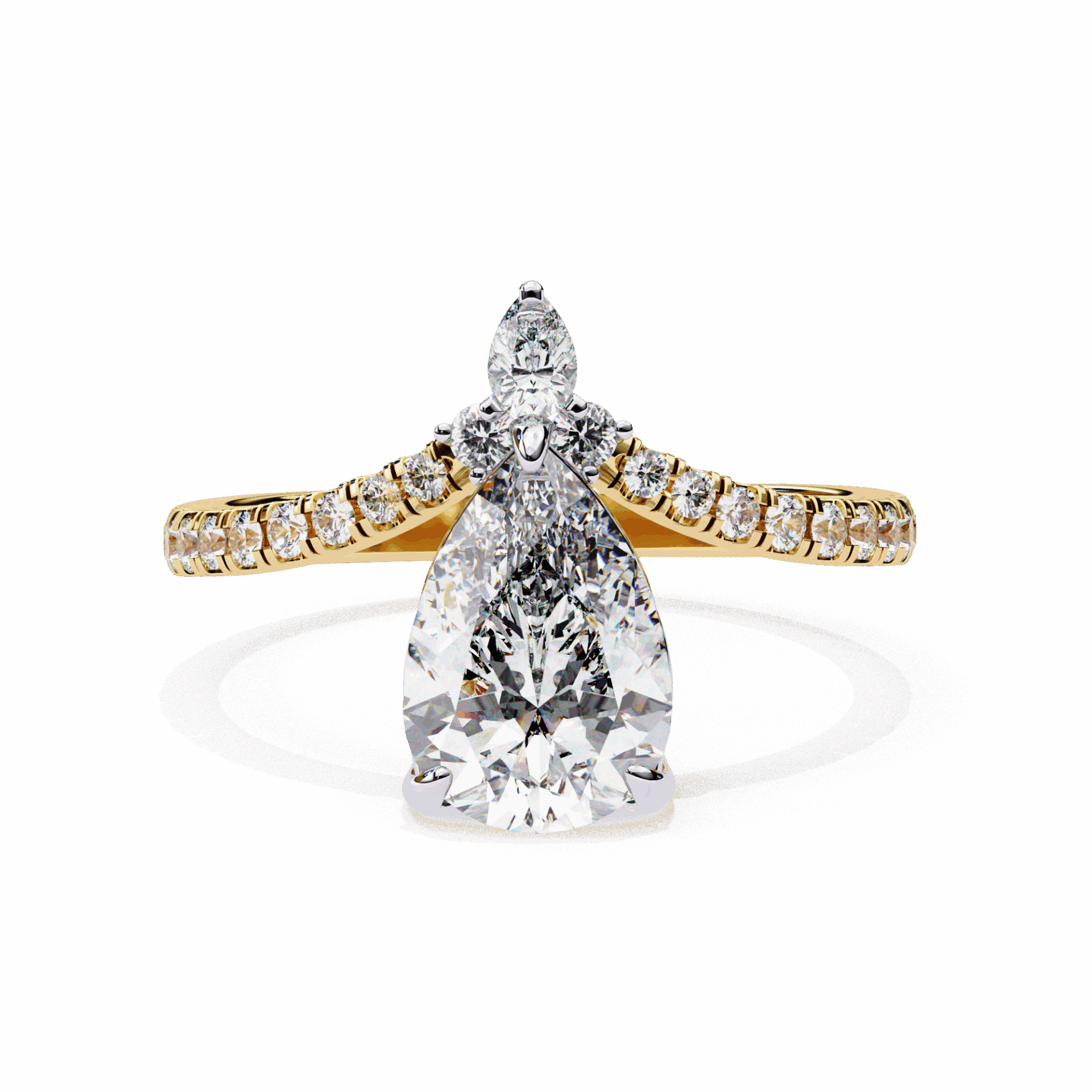 1.75 Carat Pear Bezel Setting Solitaire Ring in Moissanite | House of Estara