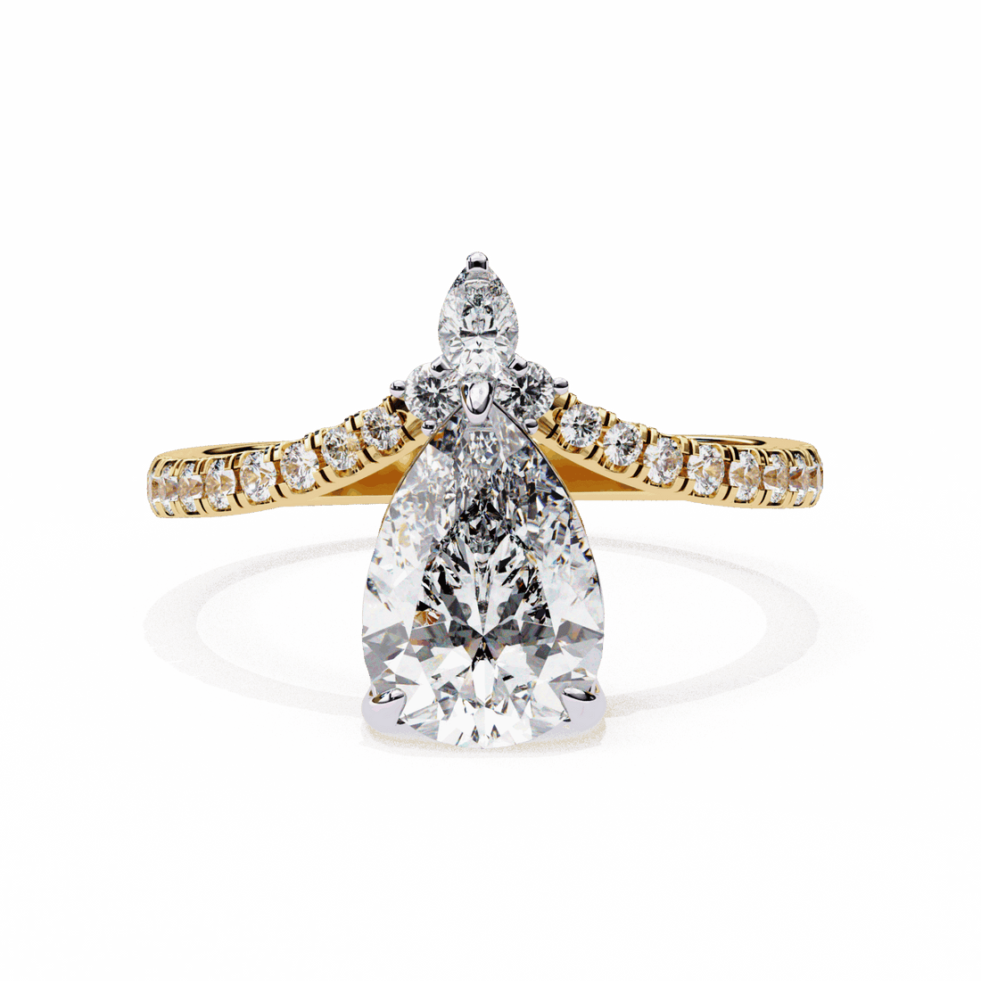 1.75 Carat Pear Bezel Setting Solitaire Ring in Moissanite | House of Estara