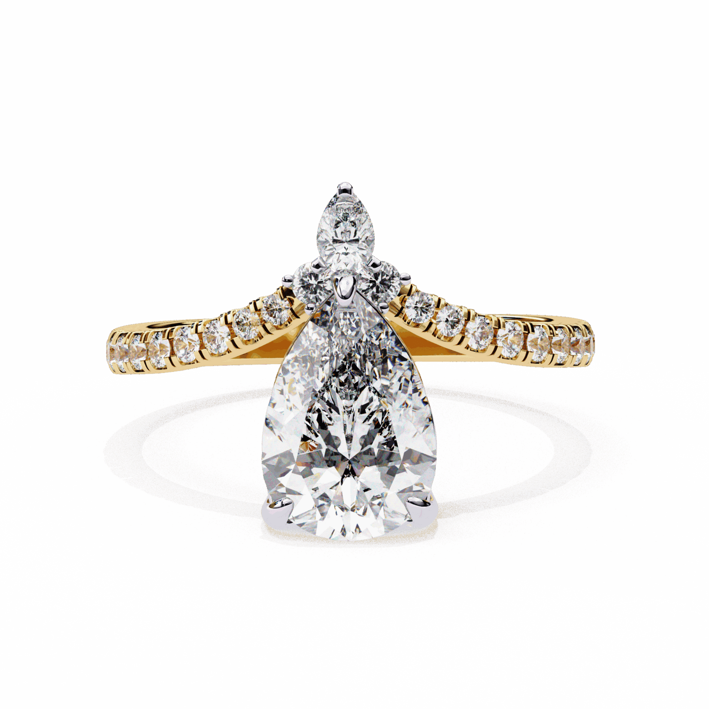1.75 Carat Pear Bezel Setting Solitaire Ring in Moissanite | House of Estara