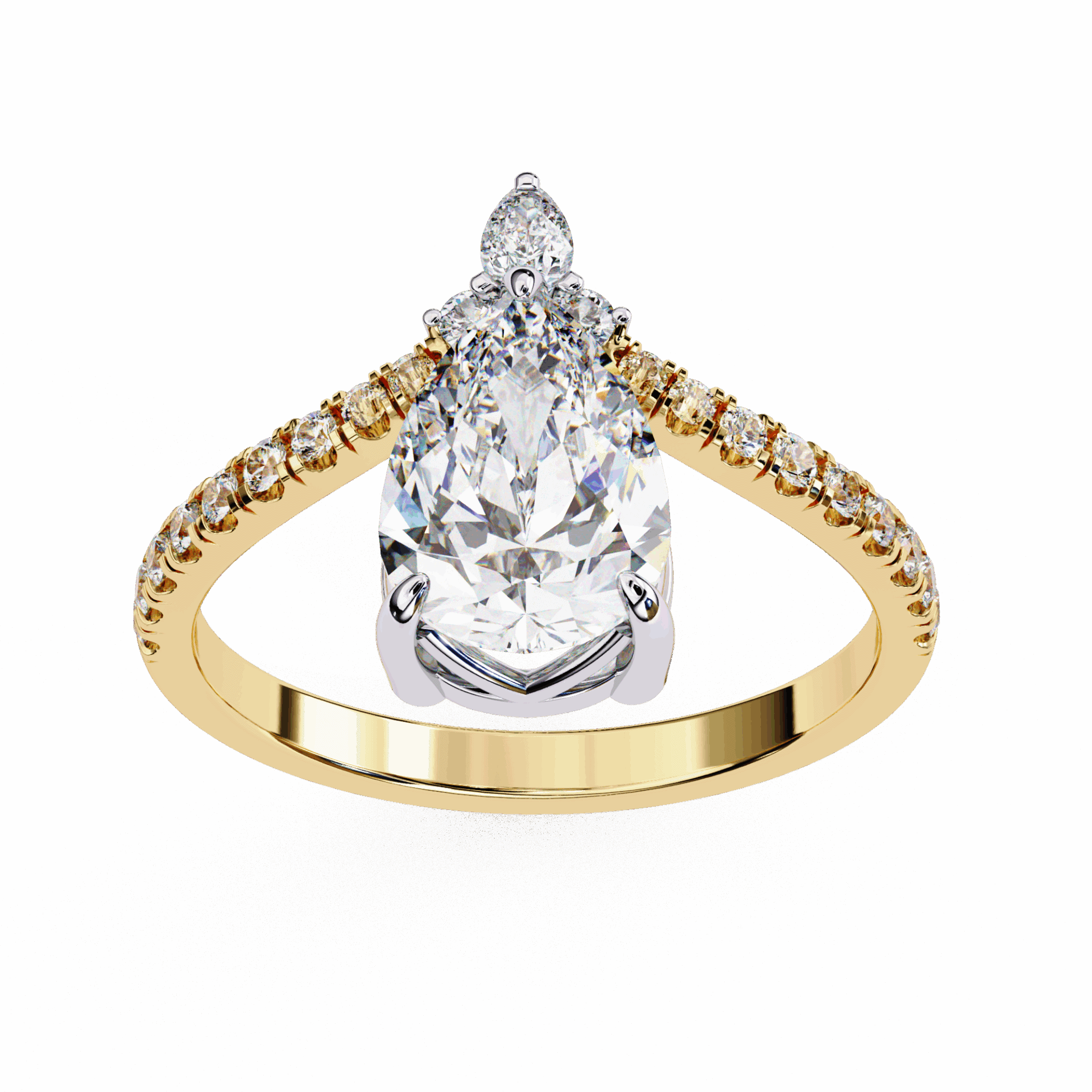 1.75 Carat Pear Bezel Setting Solitaire Ring in Moissanite | House of Estara
