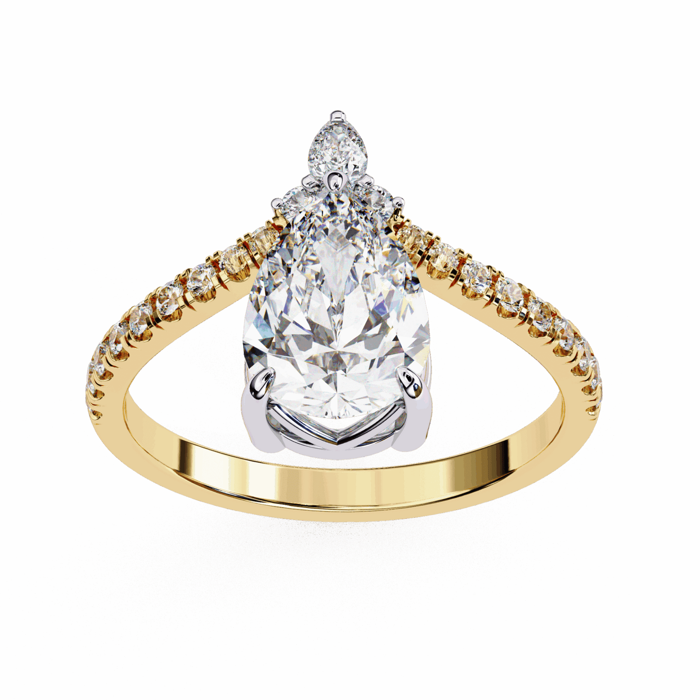 1.75 Carat Pear Bezel Setting Solitaire Ring in Moissanite | House of Estara