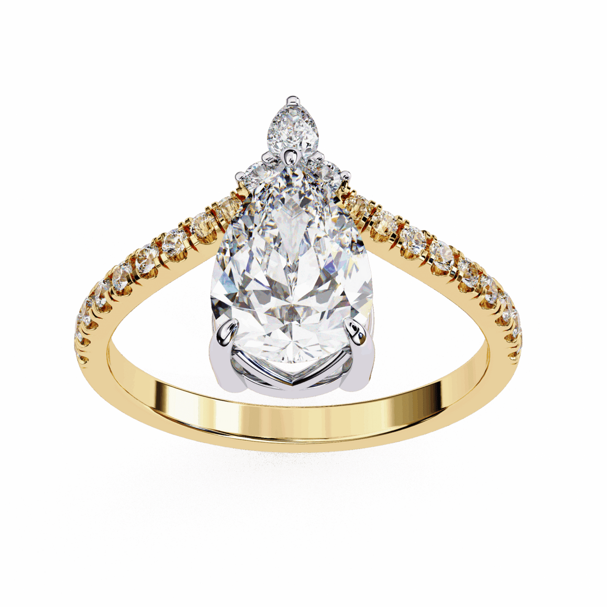 1.75 Carat Pear Bezel Setting Solitaire Ring in Moissanite | House of Estara