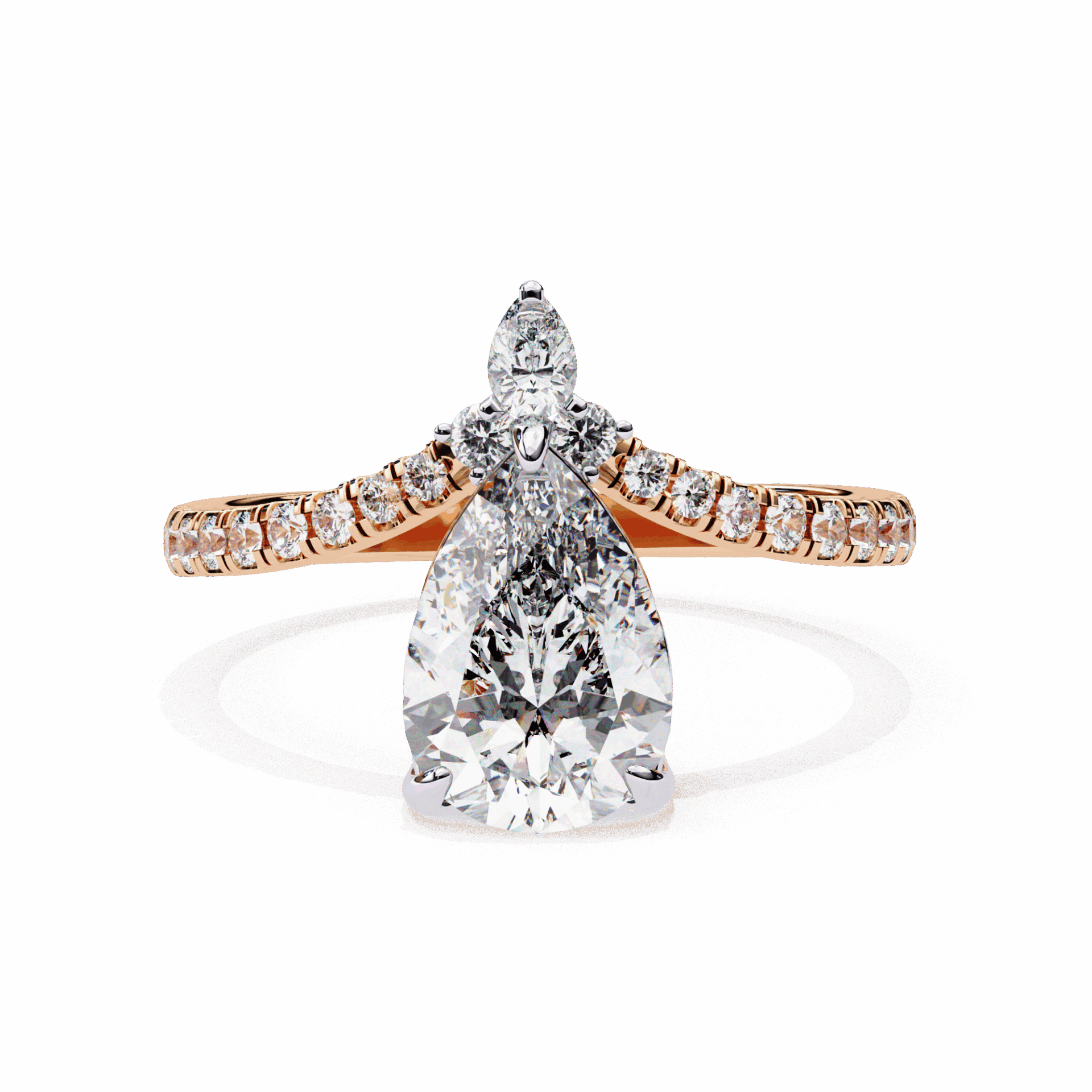 1.75 Carat Pear Bezel Setting Solitaire Ring in Moissanite | House of Estara