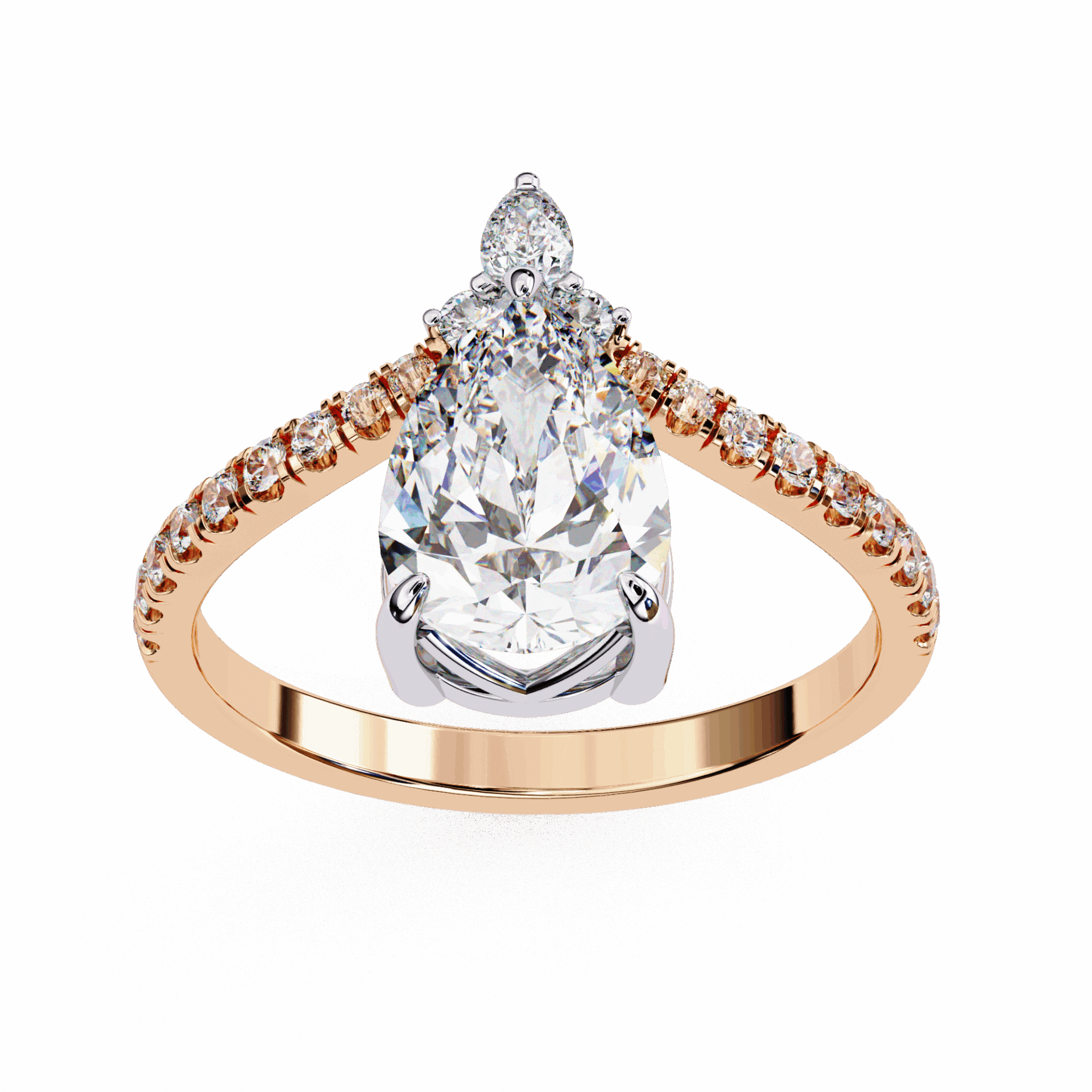1.75 Carat Pear Bezel Setting Solitaire Ring in Moissanite | House of Estara