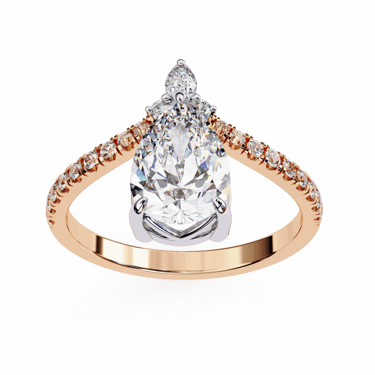1.75 Carat Pear Bezel Setting Solitaire Ring in Moissanite | House of Estara