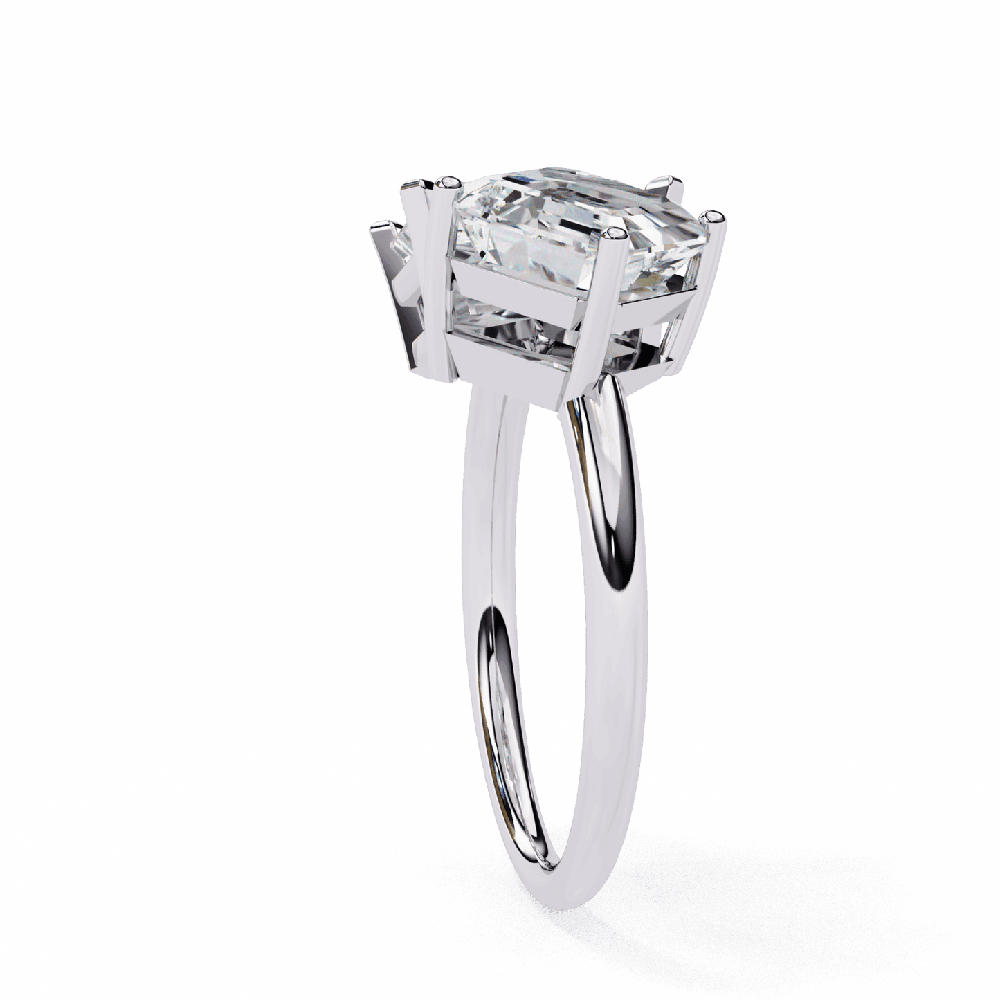 4.25 Carat Radiant and Emerald Toi et Moi Solitaire in Moissanite | House of Estara